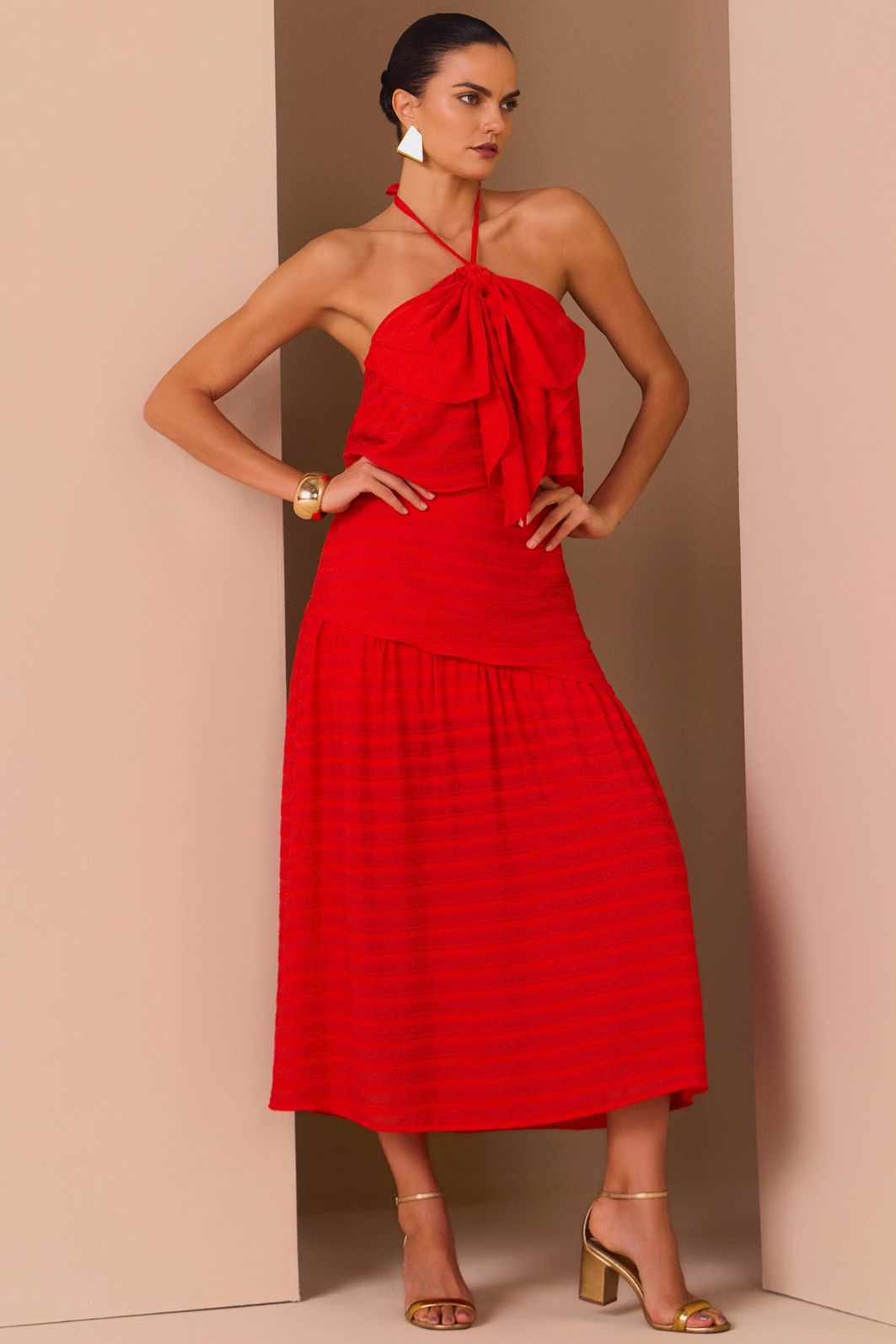 Saia maxi midi em crepe texturizado de viscose premium 99290 Linzzi Saia maxi midi em crepe texturizado de viscose premium 99290 Linzzi