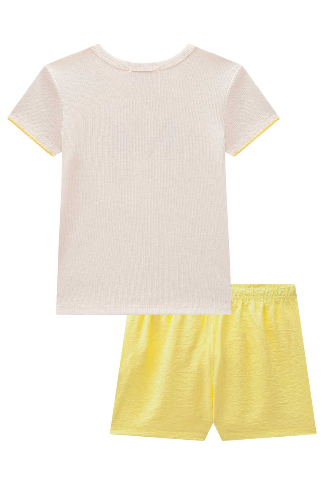 Conjunto de blusa em canelado Liz e shorts em viscose 99423 Kukiê Infantil Menina