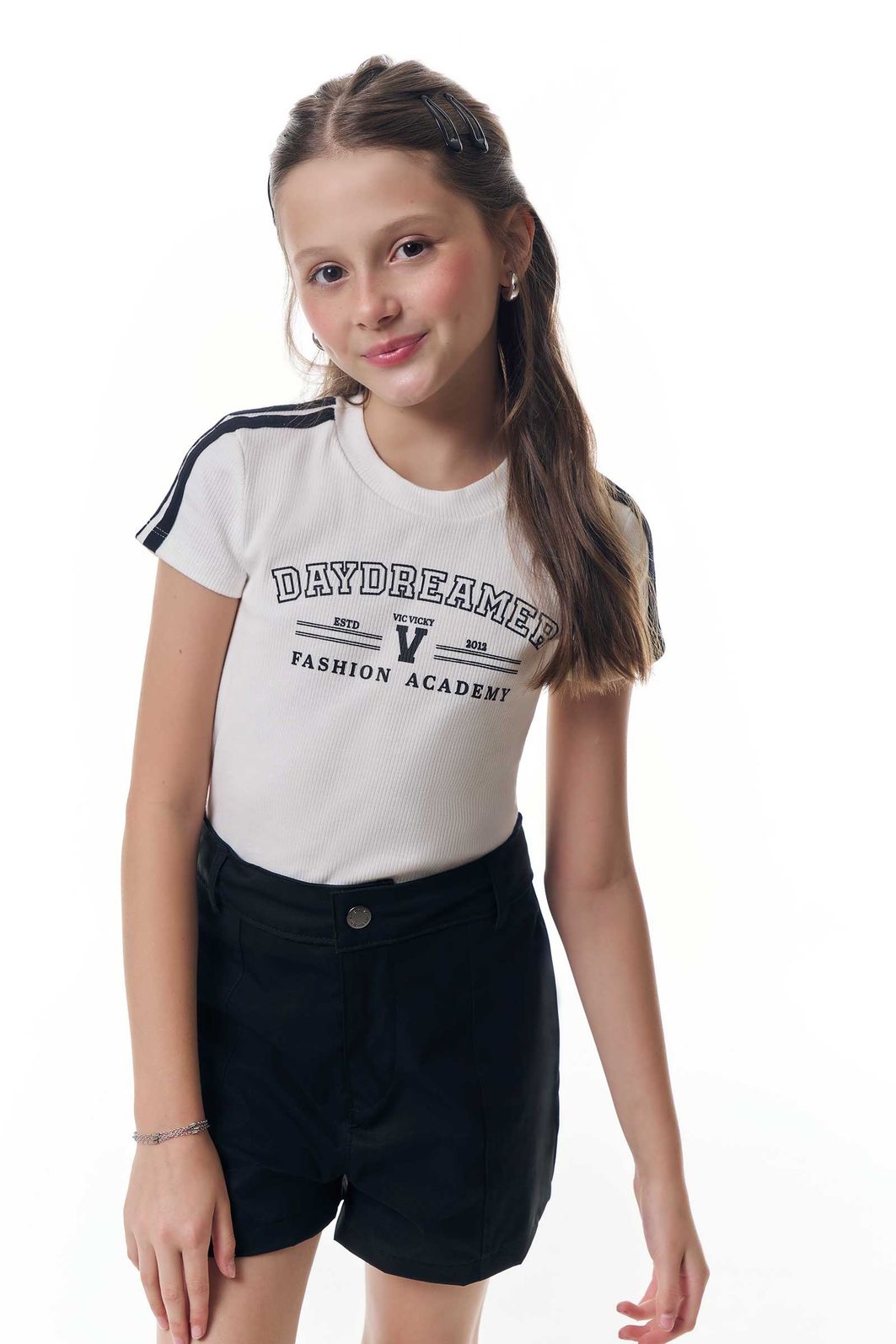 Shorts em alfaiataria tecno cargo 95610 Vic Teen Menina