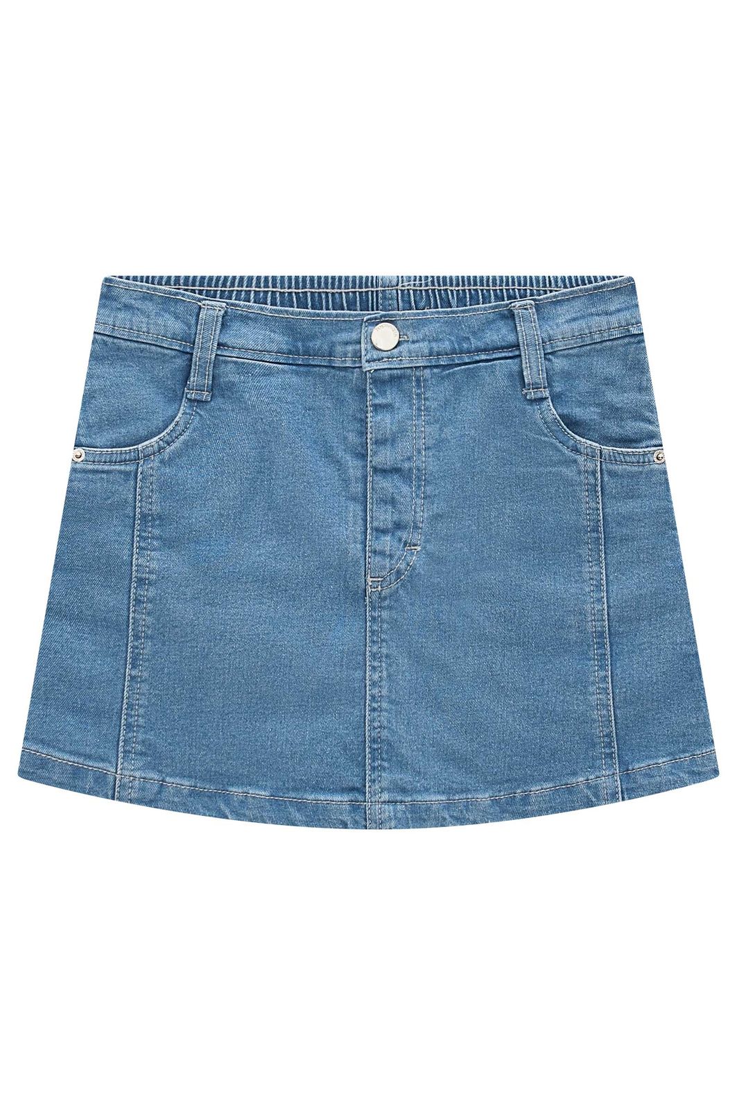 Short saia em jeans com elastano 94990 Vic Teen Menina Short saia em jeans com elastano 94990 Vic Teen Menina