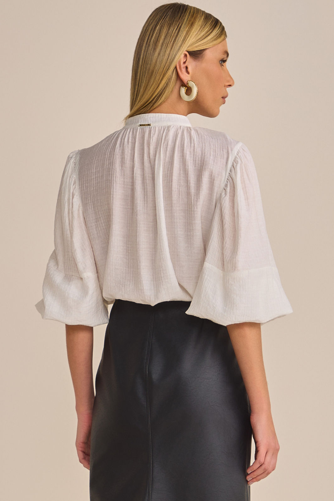 Bata em chiffon jacquard listrado 94905 Linzzi