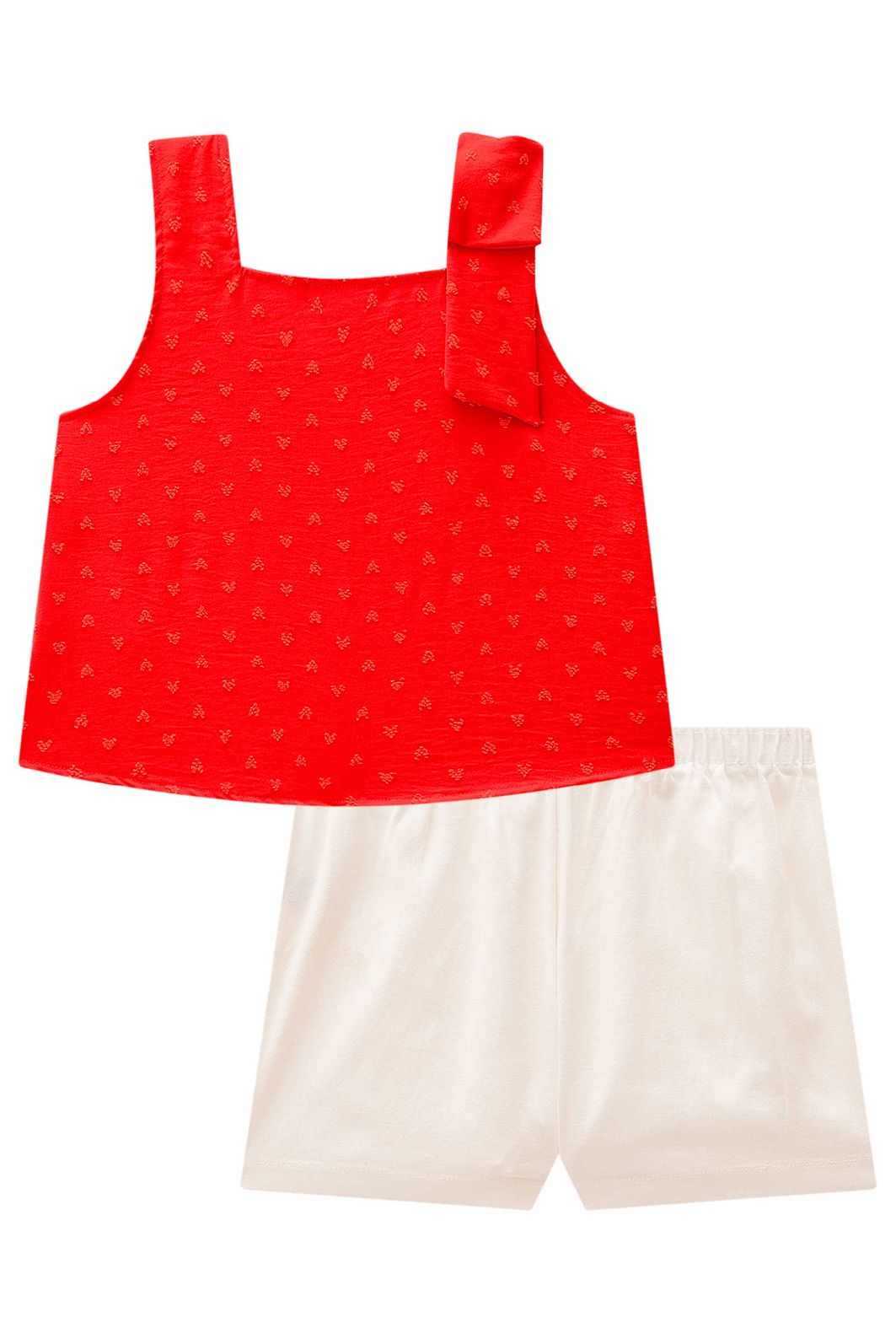 Conjunto de bata em crepe textura e shorts em sarja com elastano 98682 Kukiê Infantil Menina Conjunto de bata em crepe textura e shorts em sarja com elastano 98682 Kukiê Infantil Menina