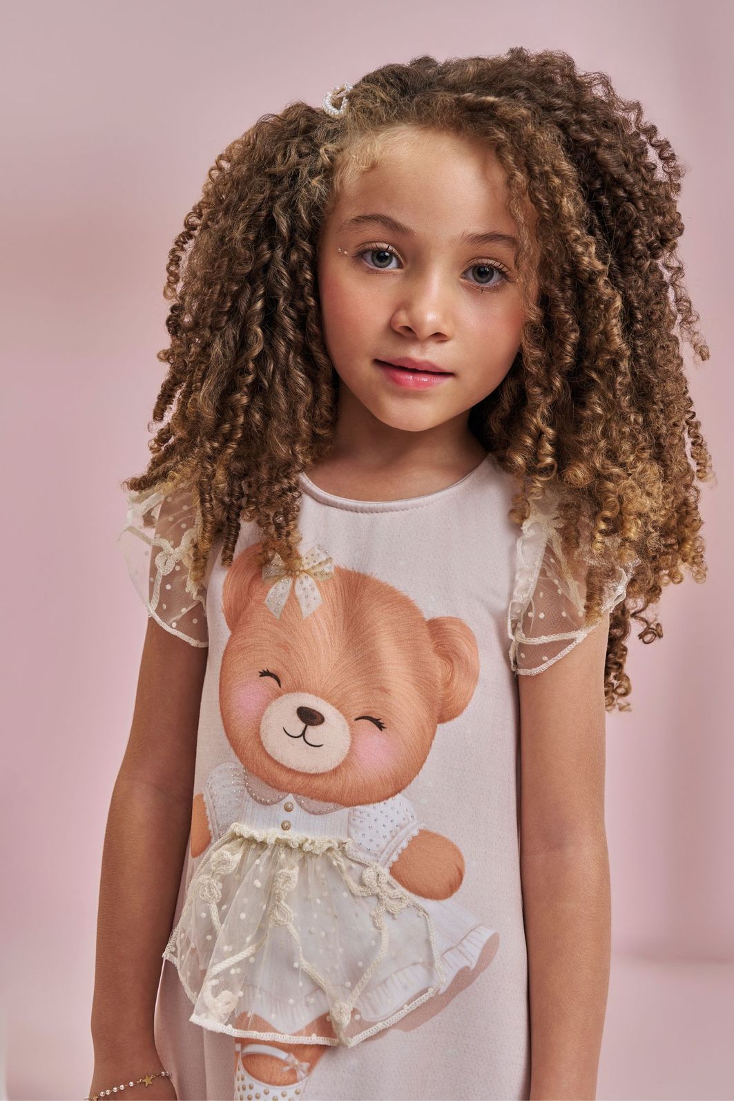 Vestido em molecotton 97899 Kukiê Infantil Menina Vestido em molecotton 97899 Kukiê Infantil Menina