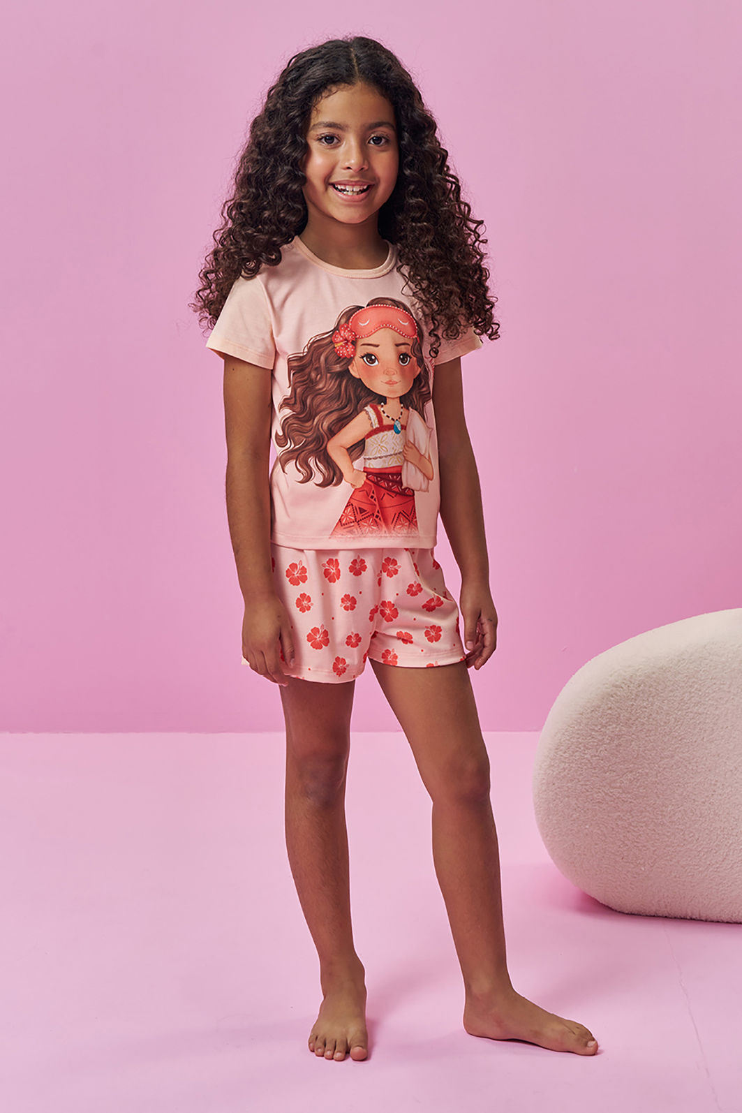 Conjunto de pijama de blusa em meia malha e shorts em malha fresh 94276 Kukiê Infantil Menina Conjunto de pijama de blusa em meia malha e shorts em malha fresh 94276 Kukiê Infantil Menina