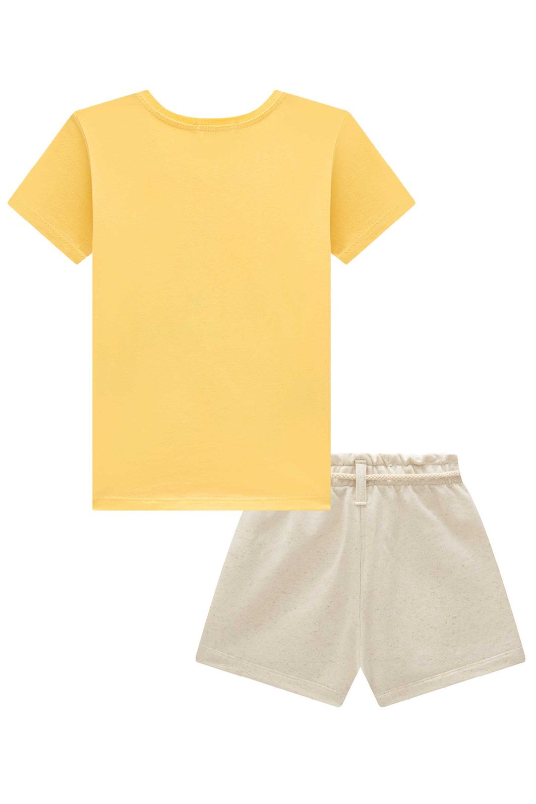 Conjunto de blusa em meia malha e shorts em moletom sem pelúcia 94932 Infanti Infantil Menina