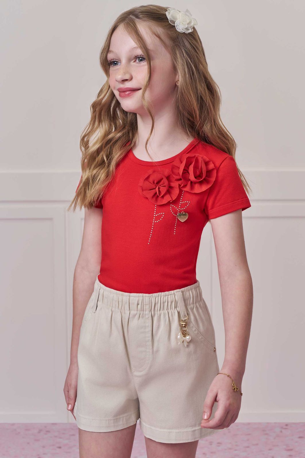Short em sarja com elastano 98762 Infanti Infantil Menina Short em sarja com elastano 98762 Infanti Infantil Menina