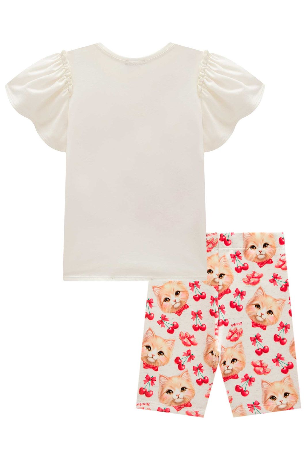 Conjunto de blusa em meia malha e bermuda biker em fly tech 98716 Infanti Infantil Menina Conjunto de blusa em meia malha e bermuda biker em fly tech 98716 Infanti Infantil Menina