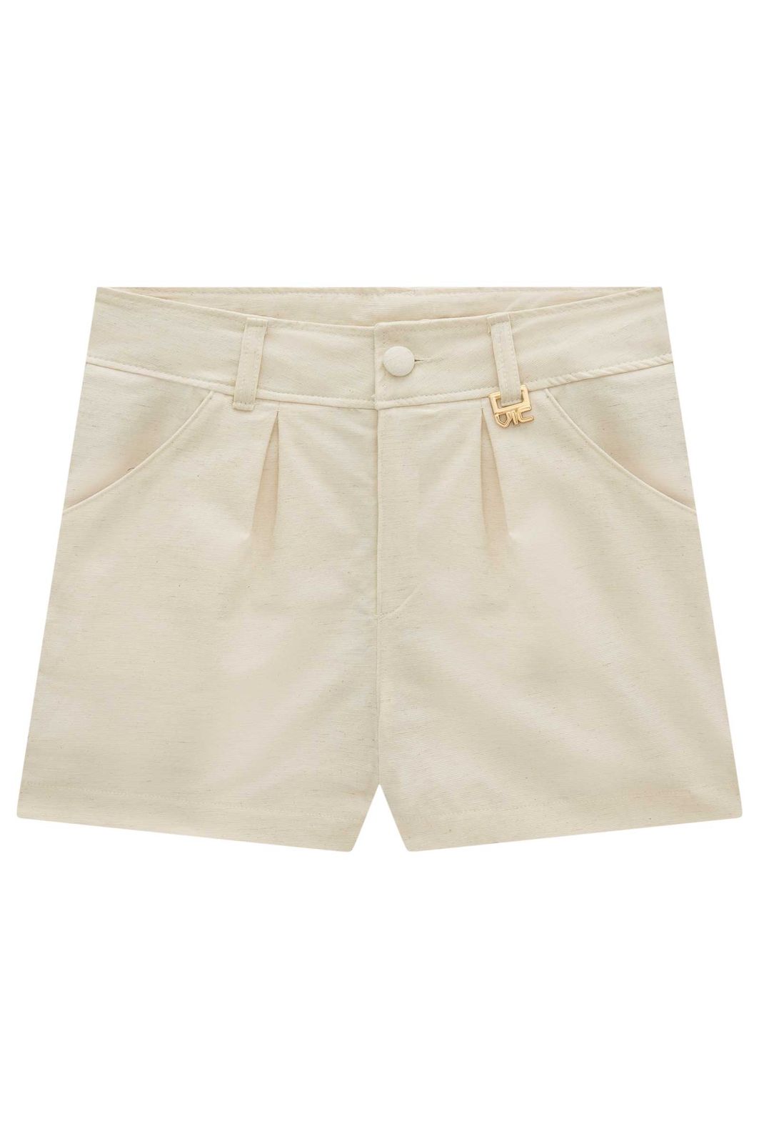 Shorts em linho com elastano 98197 Vic Teen Menina Shorts em linho com elastano 98197 Vic Teen Menina