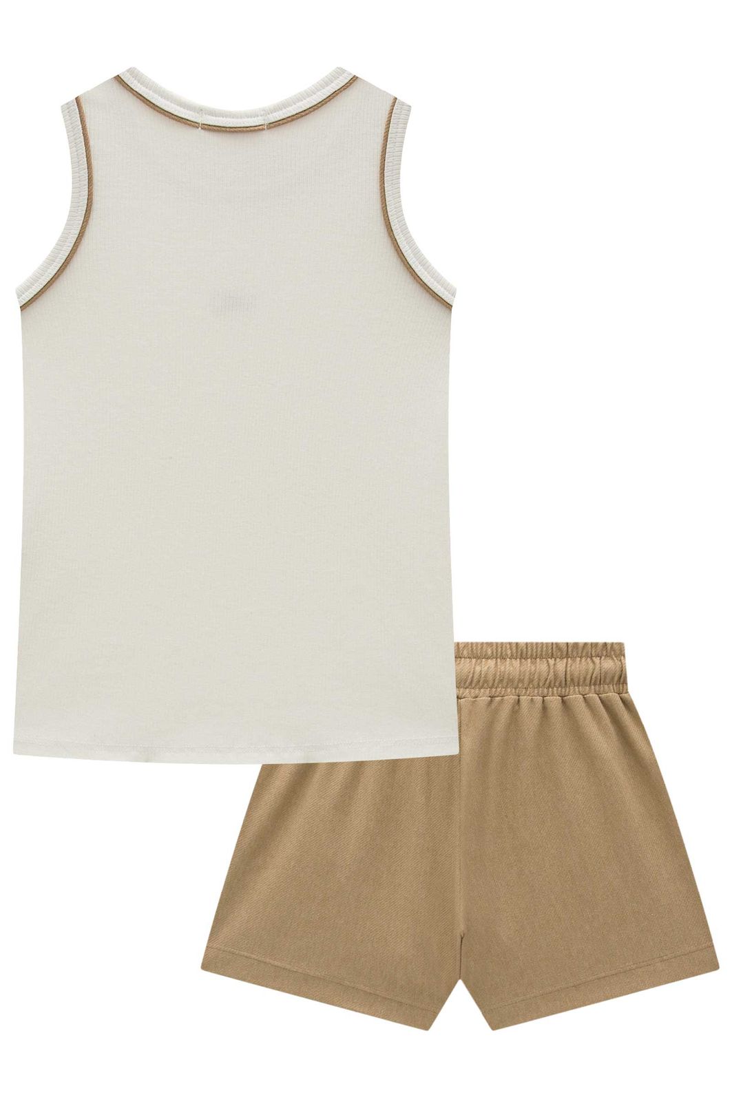 Conjunto de regata em canelado liz e shorts em cotton jeans 98510 Vic Teen Menina