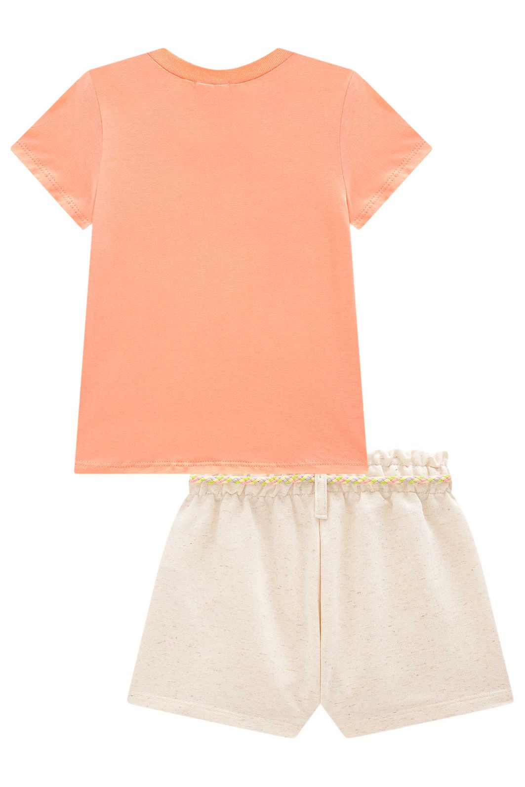 Conjunto de blusa em meia malha e shorts em moletom sem pelúcia 98372 Infanti Infantil Menina Conjunto de blusa em meia malha e shorts em moletom sem pelúcia 98372 Infanti Infantil Menina