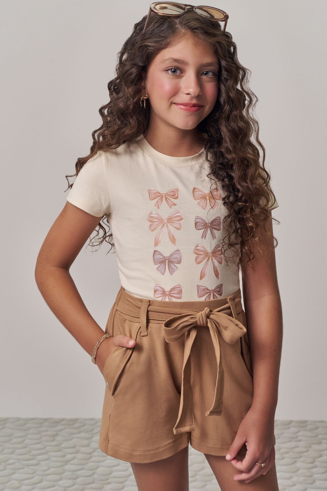 Conjunto de blusa em cotton e shorts em molevisco 98664 Lilimoon Teen Menina Conjunto de blusa em cotton e shorts em molevisco 98664 Lilimoon Teen Menina
