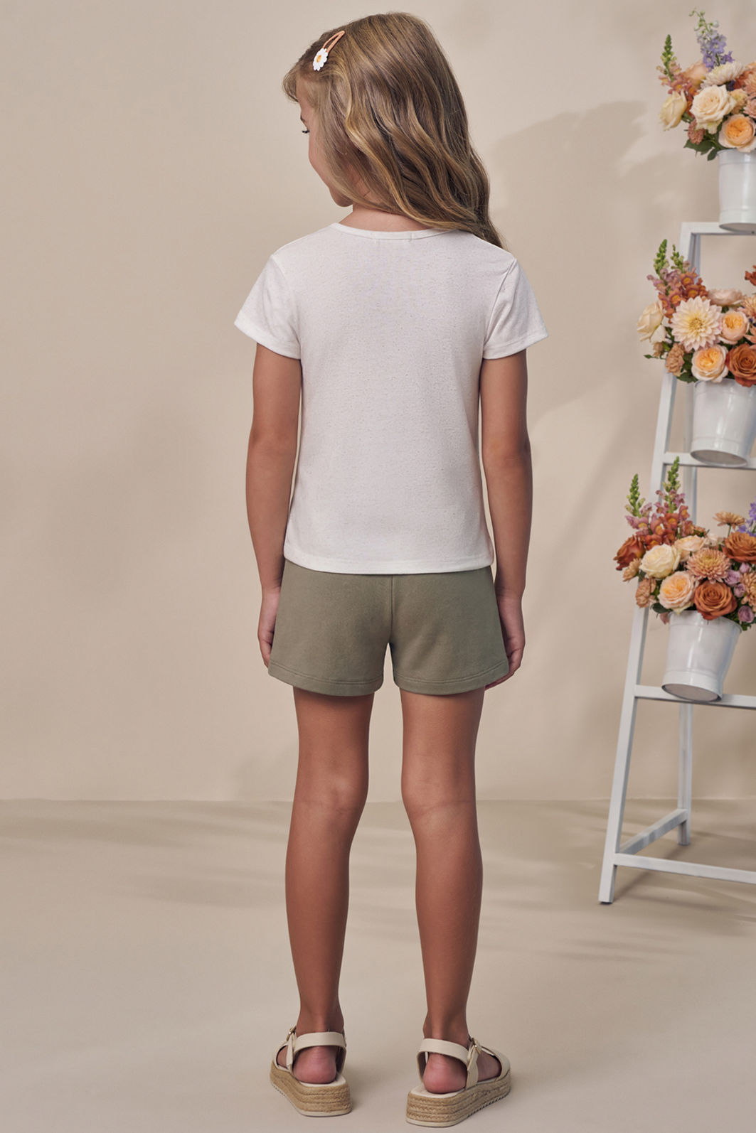 Conjunto de blusa em malha fresh com shorts em molevisco 99142 Infanti Infantil Menina