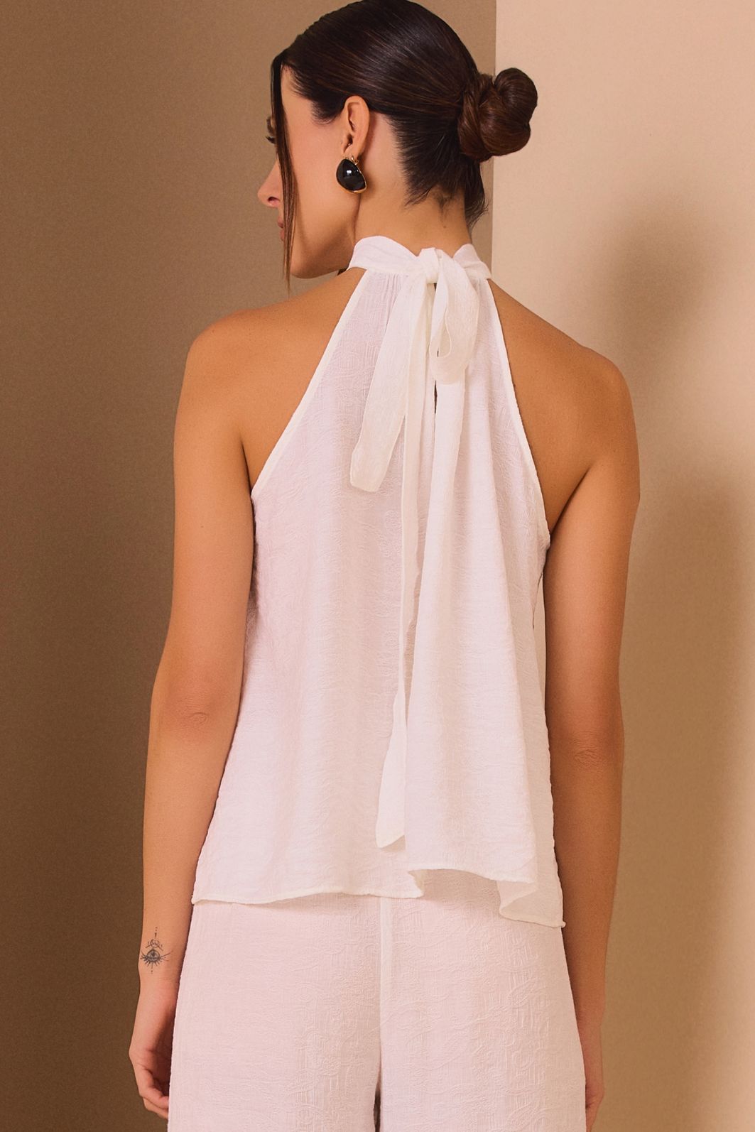 Blusa em tecido jacquard de viscose premium 97891 Linzzi Blusa em tecido jacquard de viscose premium 97891 Linzzi
