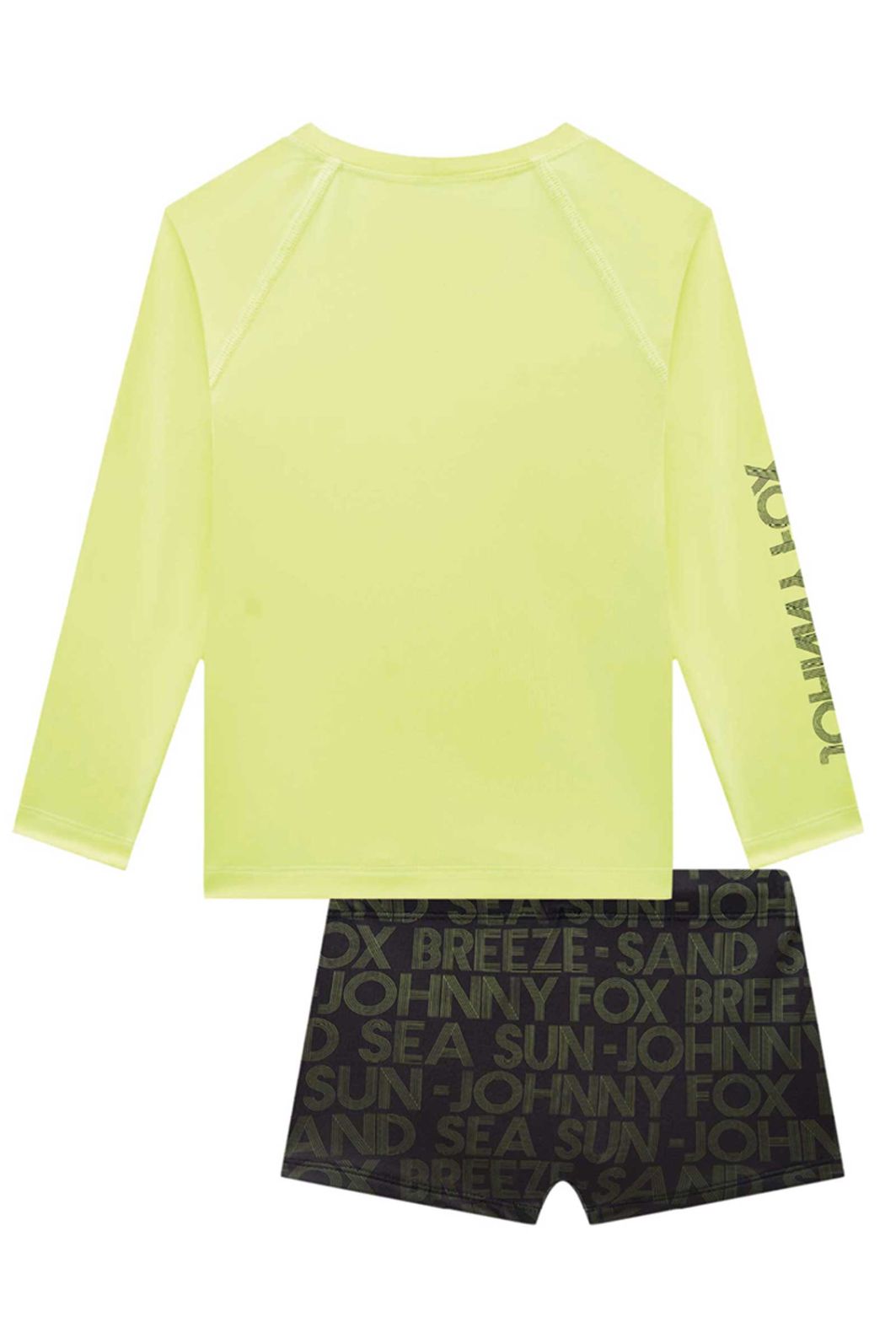 Conjunto de camiseta e sunga em malha uv dry com proteção UV50+ 93361 Johnny Fox Teen Menino Conjunto de camiseta e sunga em malha uv dry com proteção UV50+ 93361 Johnny Fox Teen Menino