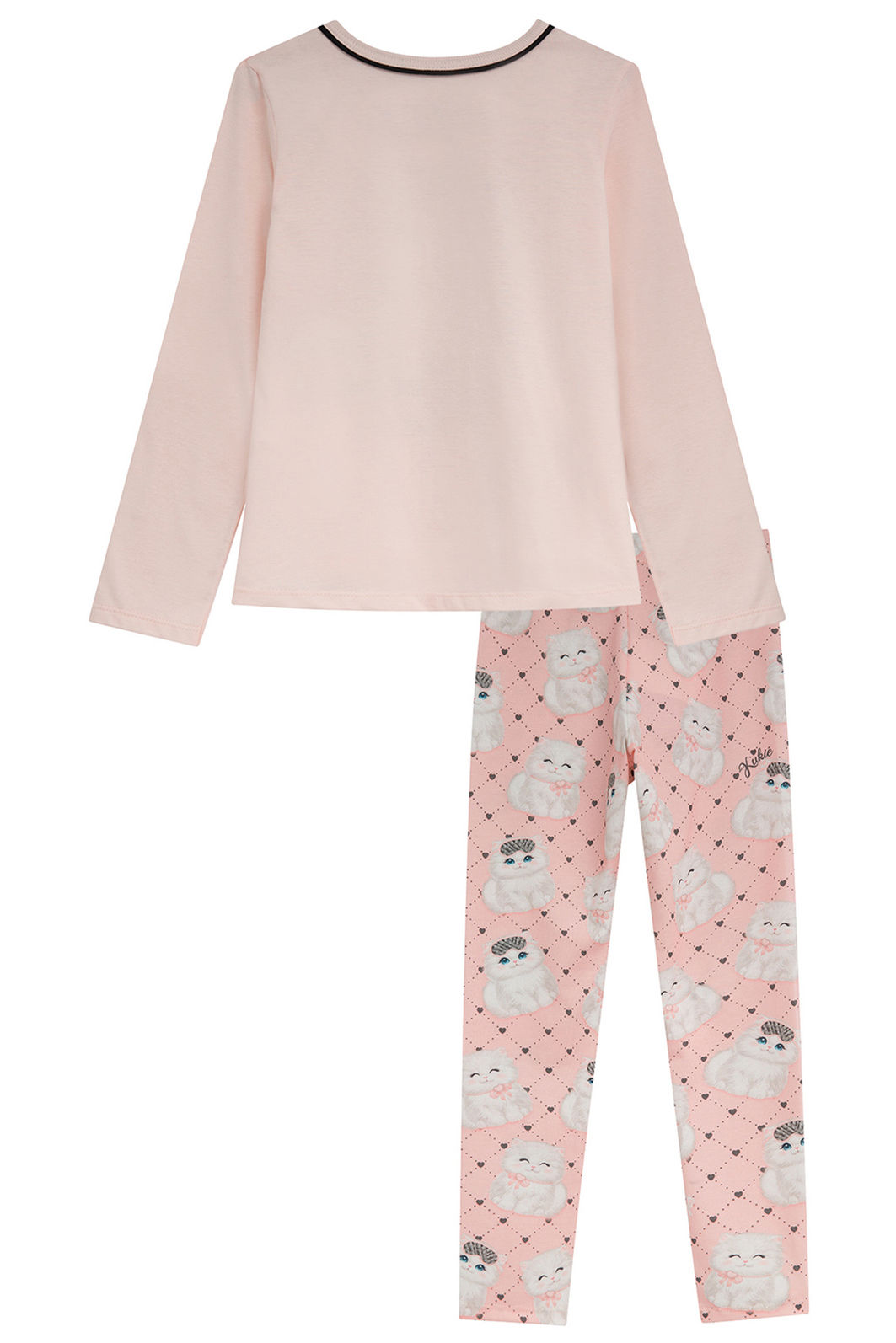 Conjunto de pijama de blusa em meia malha e calça legging em malha fresh 94272 Kukiê Infantil Menina Conjunto de pijama de blusa em meia malha e calça legging em malha fresh 94272 Kukiê Infantil Menina