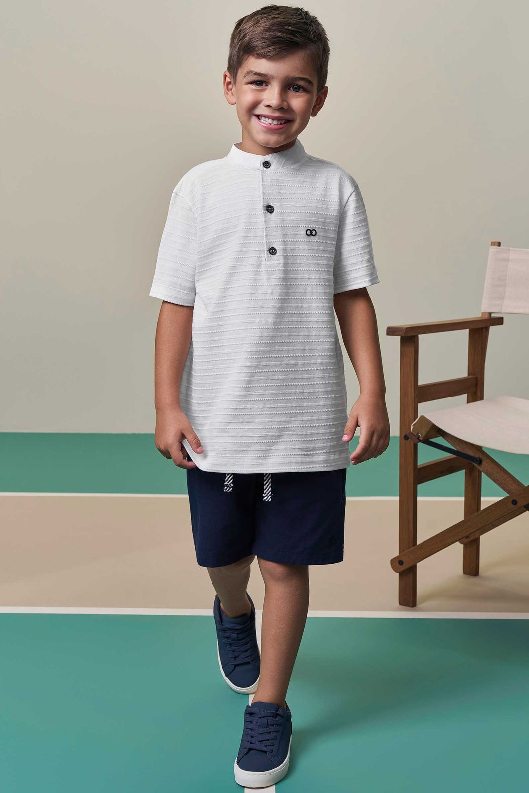 Bata em meia malha textura 98408 LucBoo Infantil Menino Bata em meia malha textura 98408 LucBoo Infantil Menino