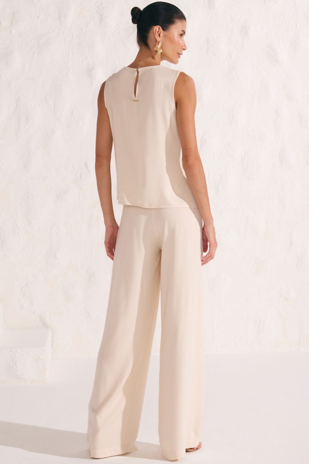 Calça reta em blend de viscose 88314 Linzzi Calça reta em blend de viscose 88314 Linzzi