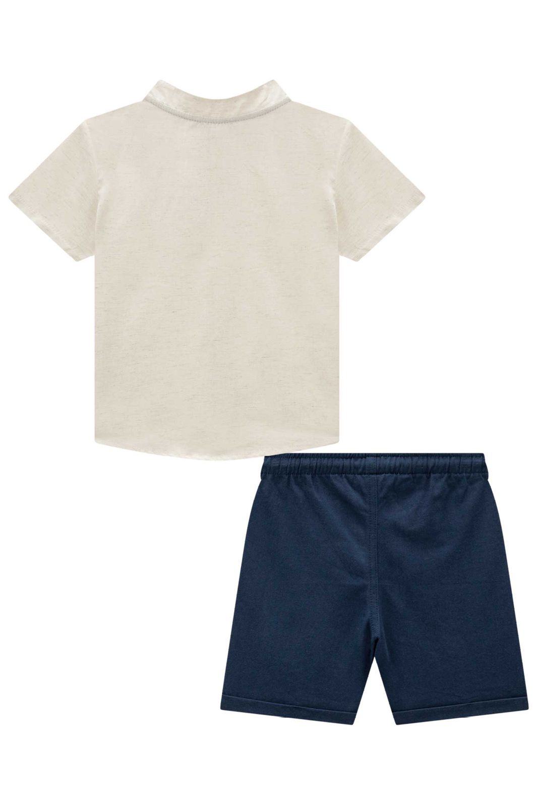 Conjunto de camisa em linho deluxe e bermuda em linho santorine com elastano 95175 Johnny Fox Teen Menino