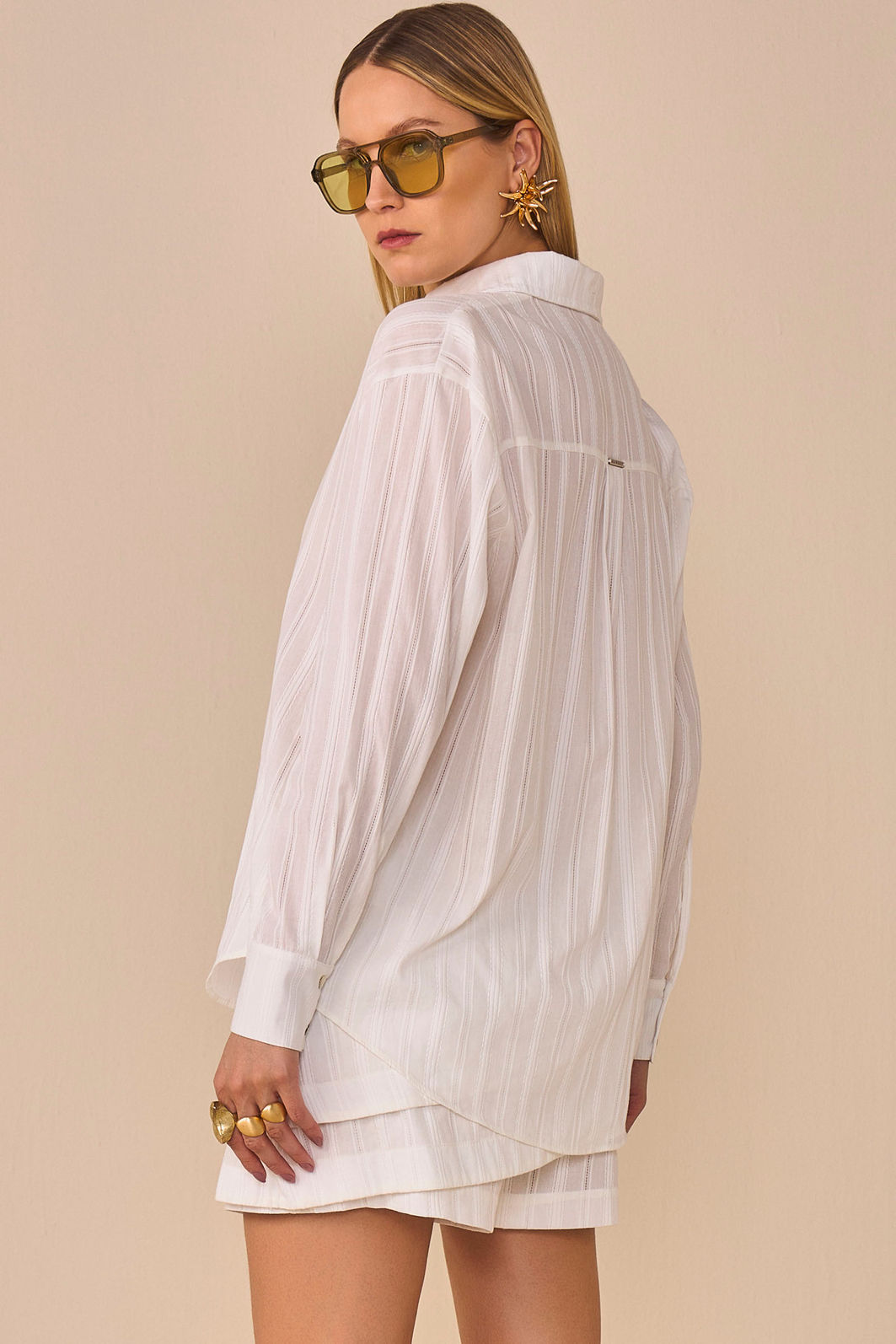 Camisa em tricoline de algodão premium texturizado 95281 Linzzi Camisa em tricoline de algodão premium texturizado 95281 Linzzi