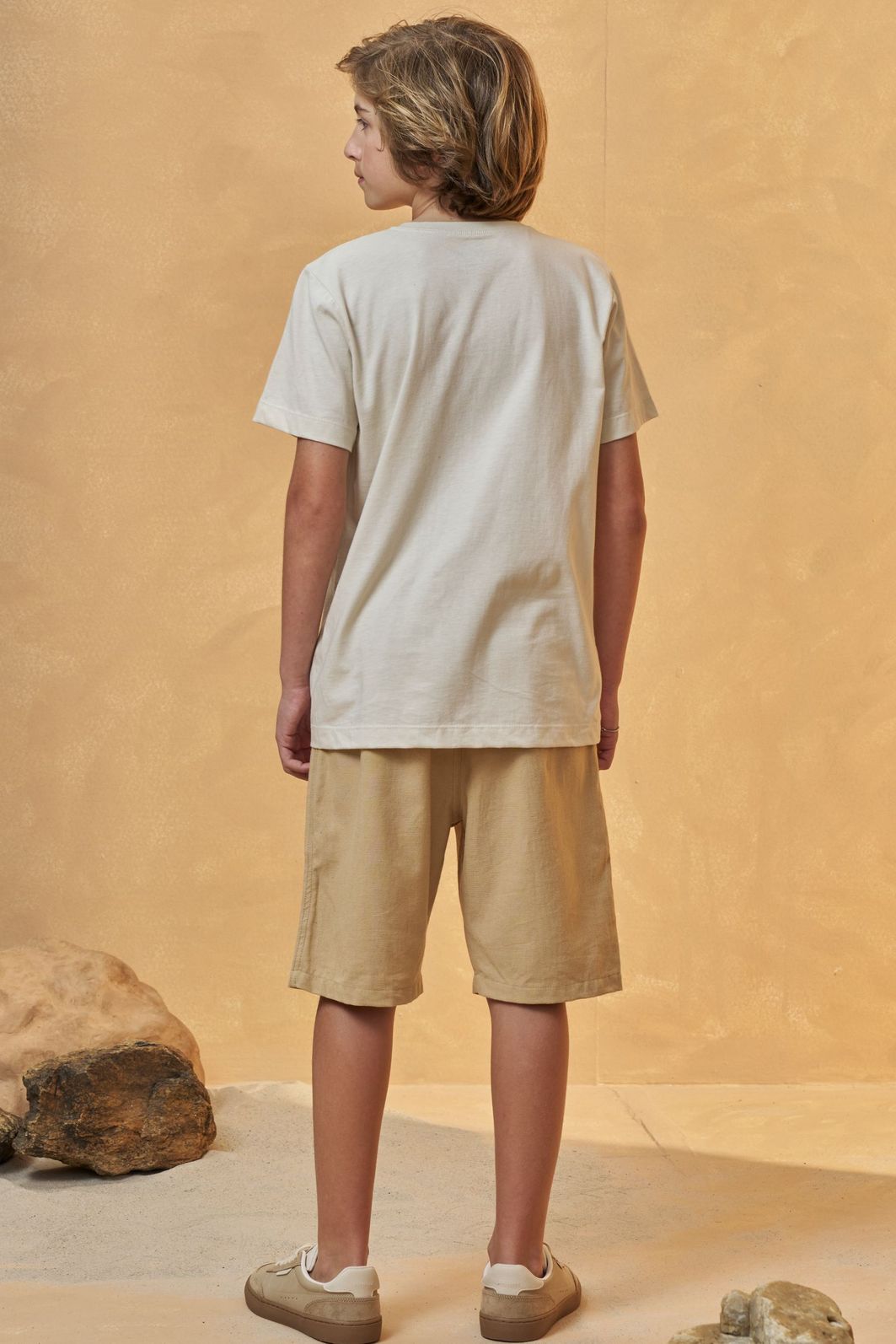 Conjunto de camiseta em meia malha e bermuda em sarja strech com elastano 93017 Johnny Fox Teen Menino Conjunto de camiseta em meia malha e bermuda em sarja strech com elastano 93017 Johnny Fox Teen Menino