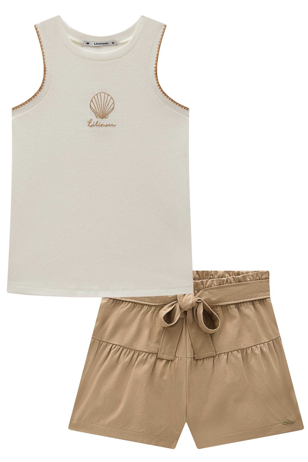 Conjunto de regata em canelado liz e shorts em linho santorine com elastano 99339 Lilimoon Teen Menina Conjunto de regata em canelado liz e shorts em linho santorine com elastano 99339 Lilimoon Teen Menina