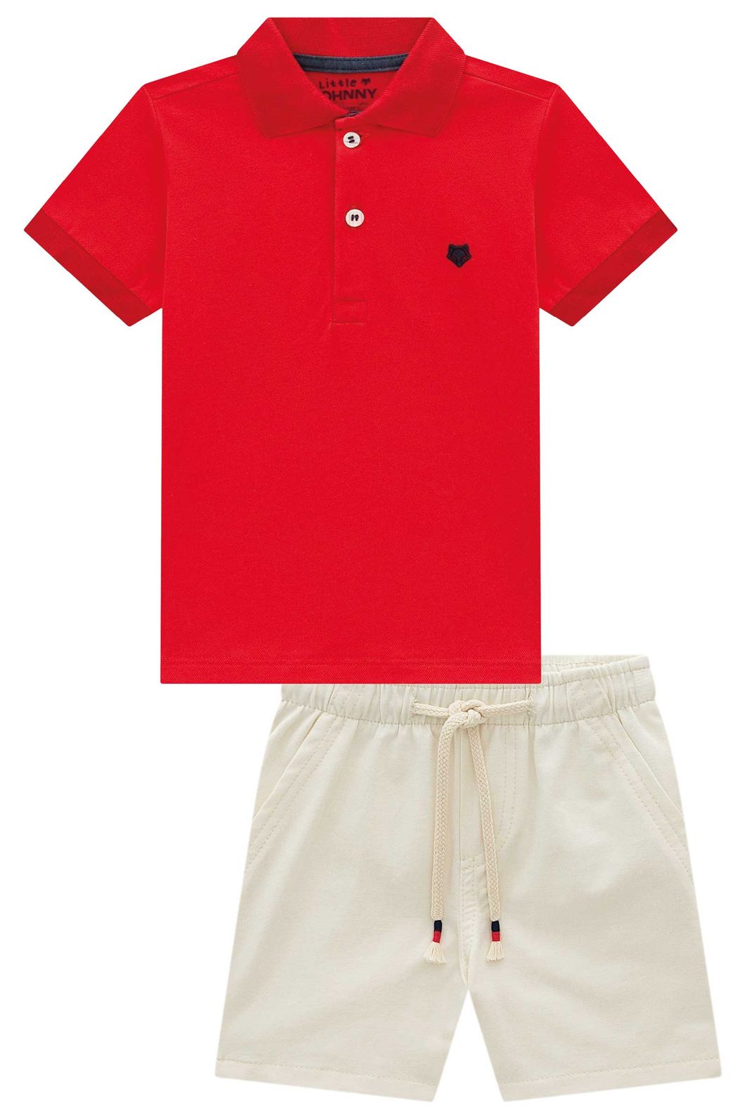 Conjunto de camisa polo em piquet com elastano e bermuda em sarja girassol com elastano 99353 Johnny Fox Teen Menino Conjunto de camisa polo em piquet com elastano e bermuda em sarja girassol com elastano 99353 Johnny Fox Teen Menino