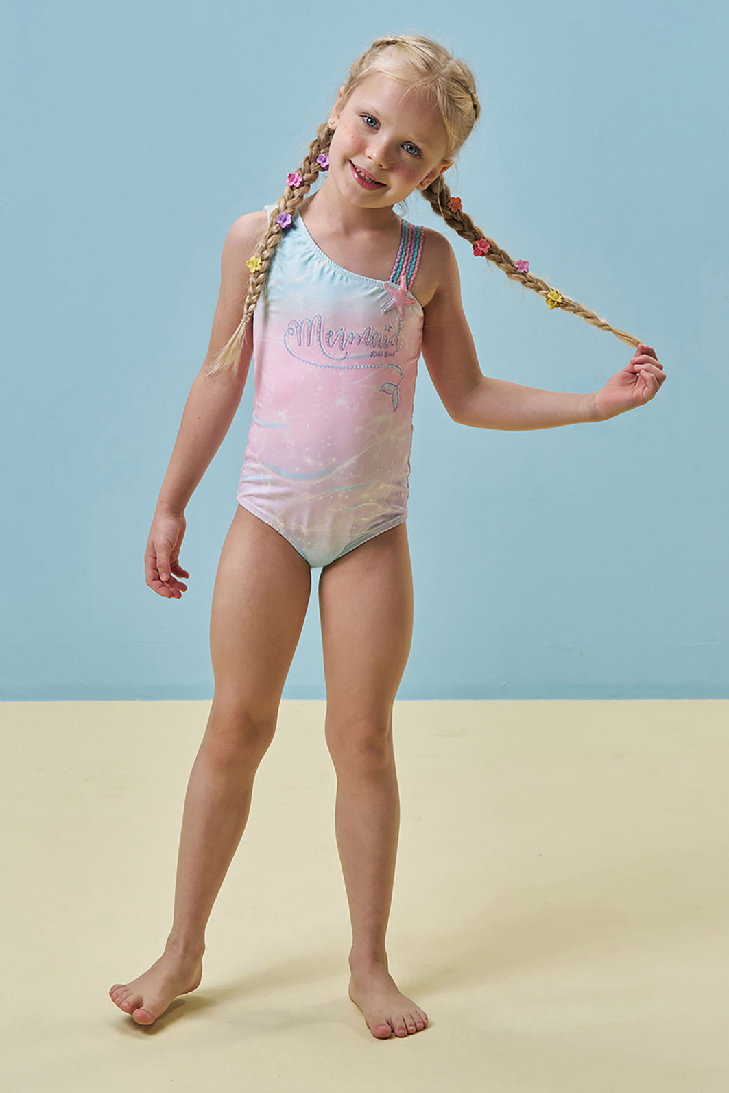 Maiô em malha com proteção UV50+ 95208 Kukiê Infantil Menina Maiô em malha com proteção UV50+ 95208 Kukiê Infantil Menina