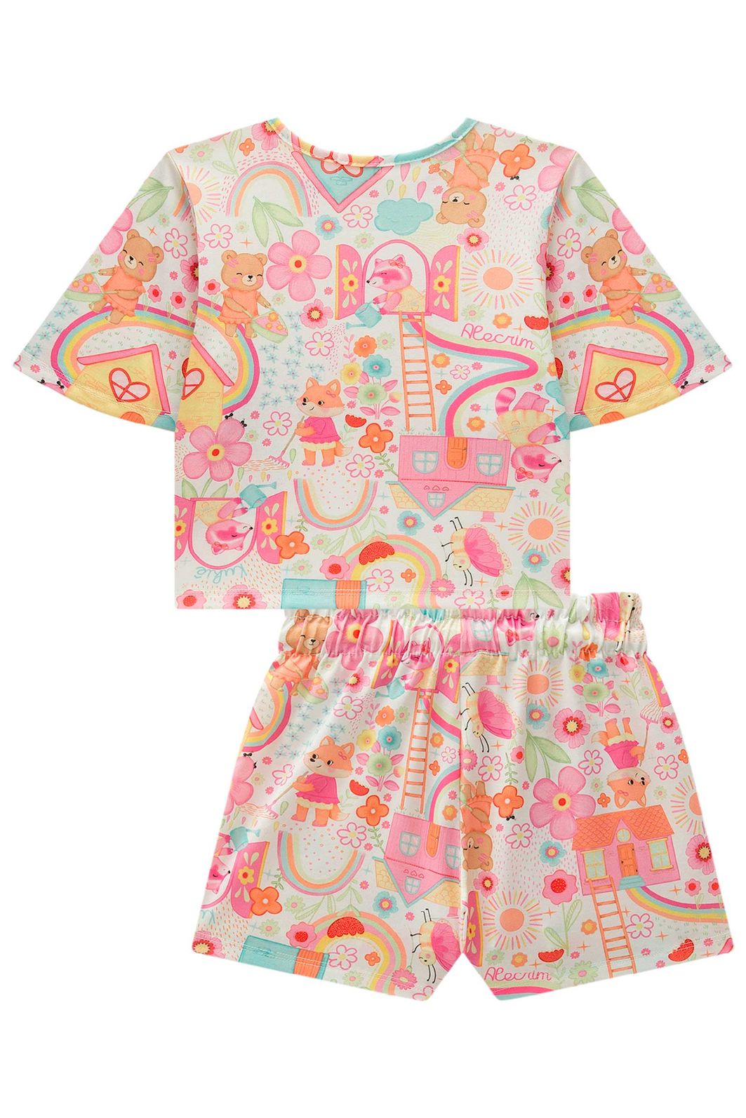 Conjunto de blusa e shorts em malha fresh 98017 Kukiê Infantil Menina Conjunto de blusa e shorts em malha fresh 98017 Kukiê Infantil Menina