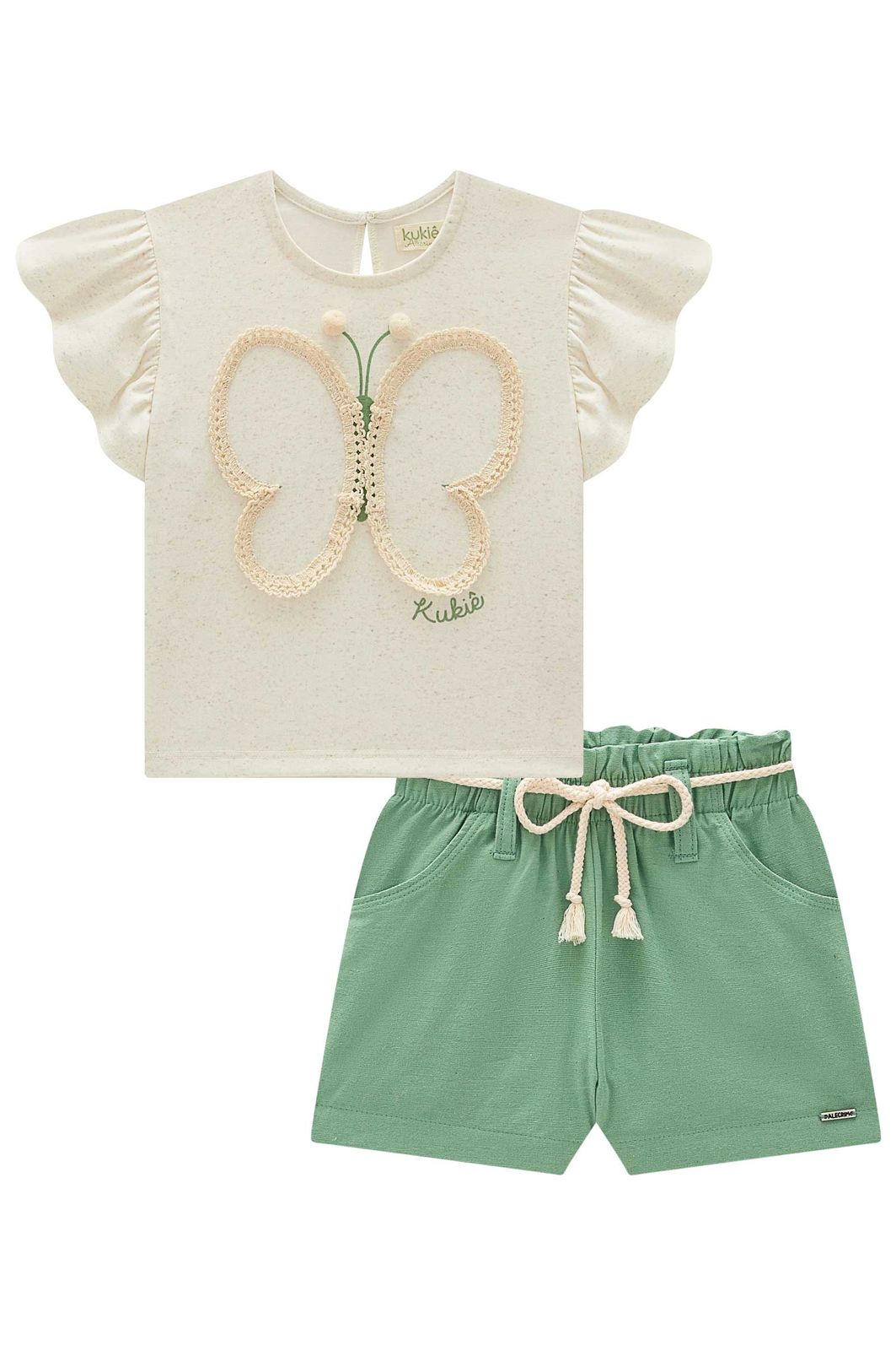 Conjunto de blusa em malha fresh e shorts em linho santorini com elastano 99707 Kukiê Infantil Menina Conjunto de blusa em malha fresh e shorts em linho santorini com elastano 99707 Kukiê Infantil Menina