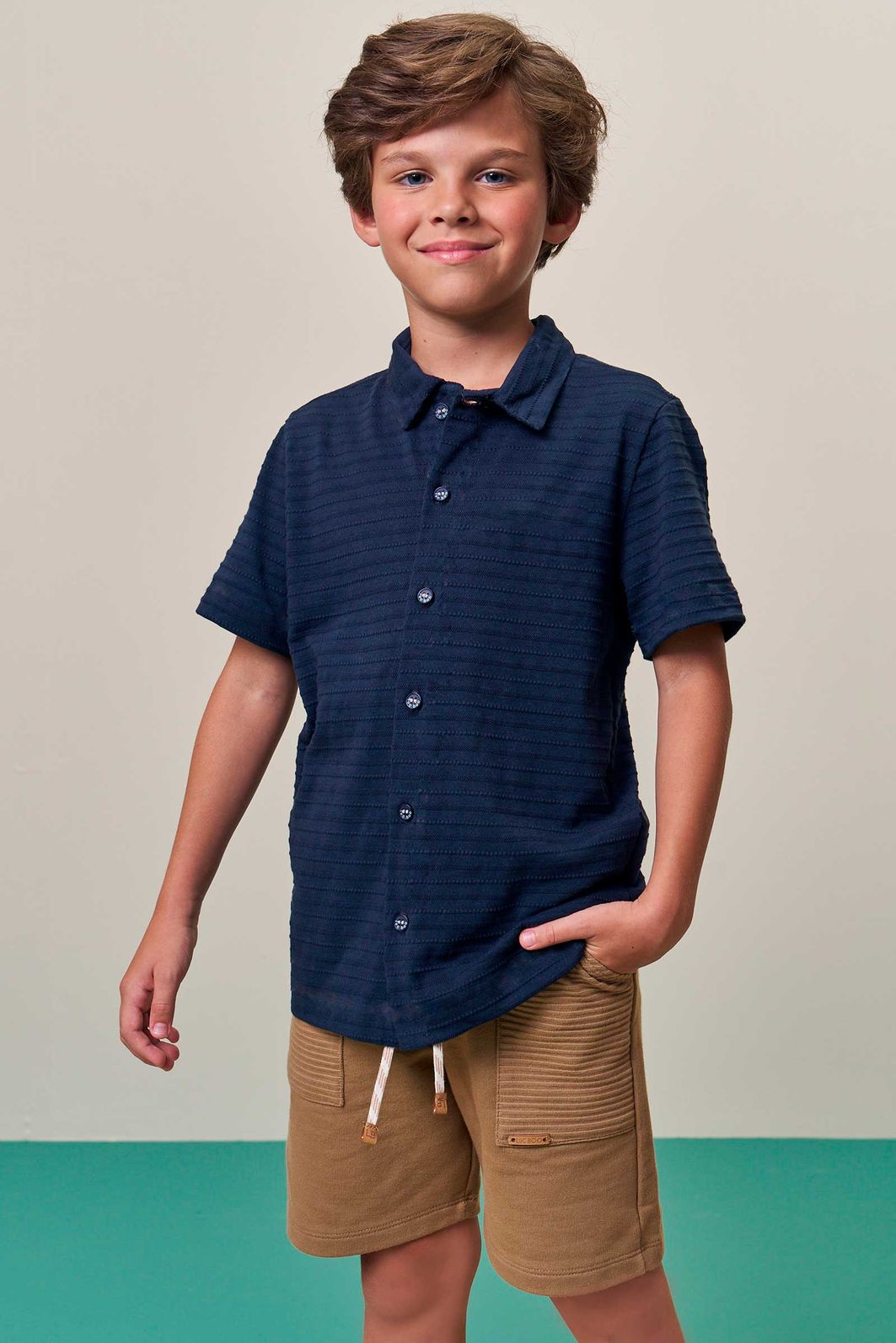 Camisa em malha textura 98428 LucBoo Infantil Menino Camisa em malha textura 98428 LucBoo Infantil Menino
