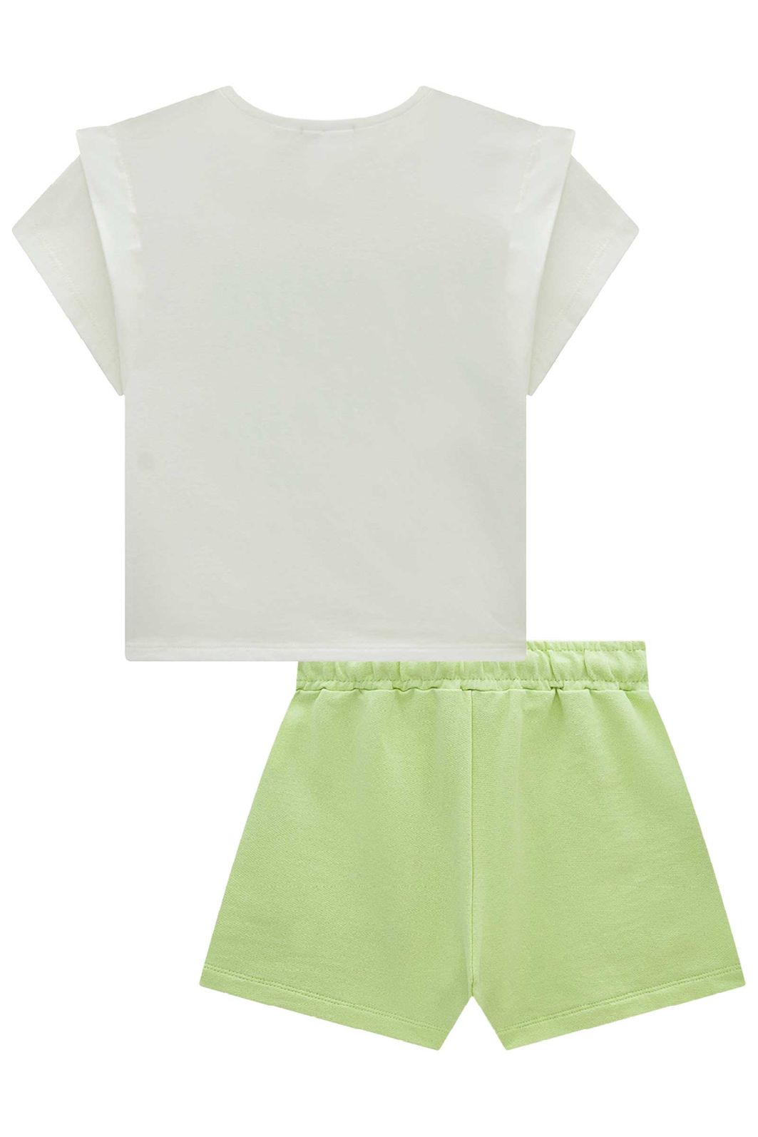 Conjunto de blusa em meia malha e shorts em moletom sem pelúcia 98499 Vic Teen Menina Conjunto de blusa em meia malha e shorts em moletom sem pelúcia 98499 Vic Teen Menina