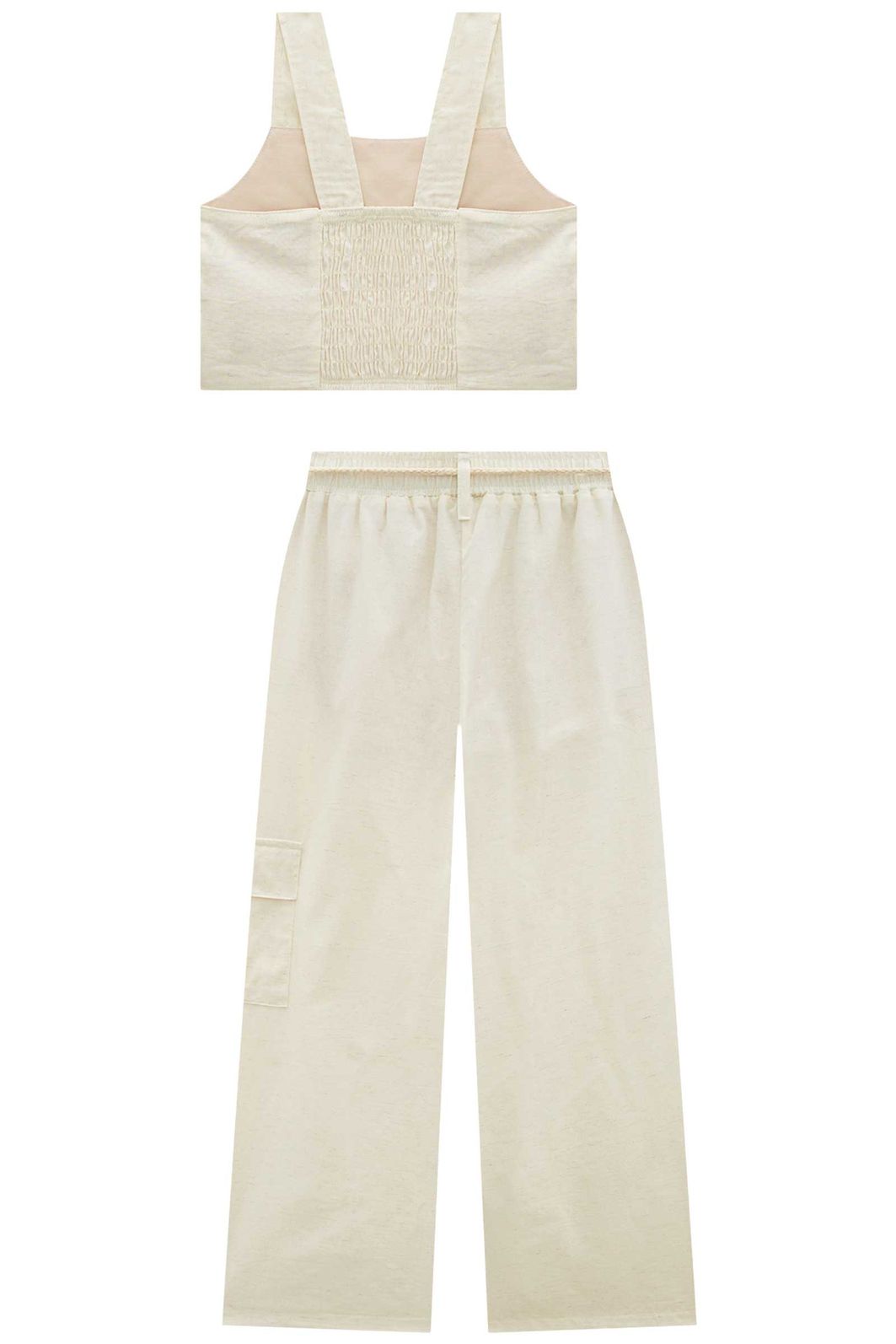 Conjunto de regata e calça wide leg em linho 99118 Vic Teen Menina Conjunto de regata e calça wide leg em linho 99118 Vic Teen Menina