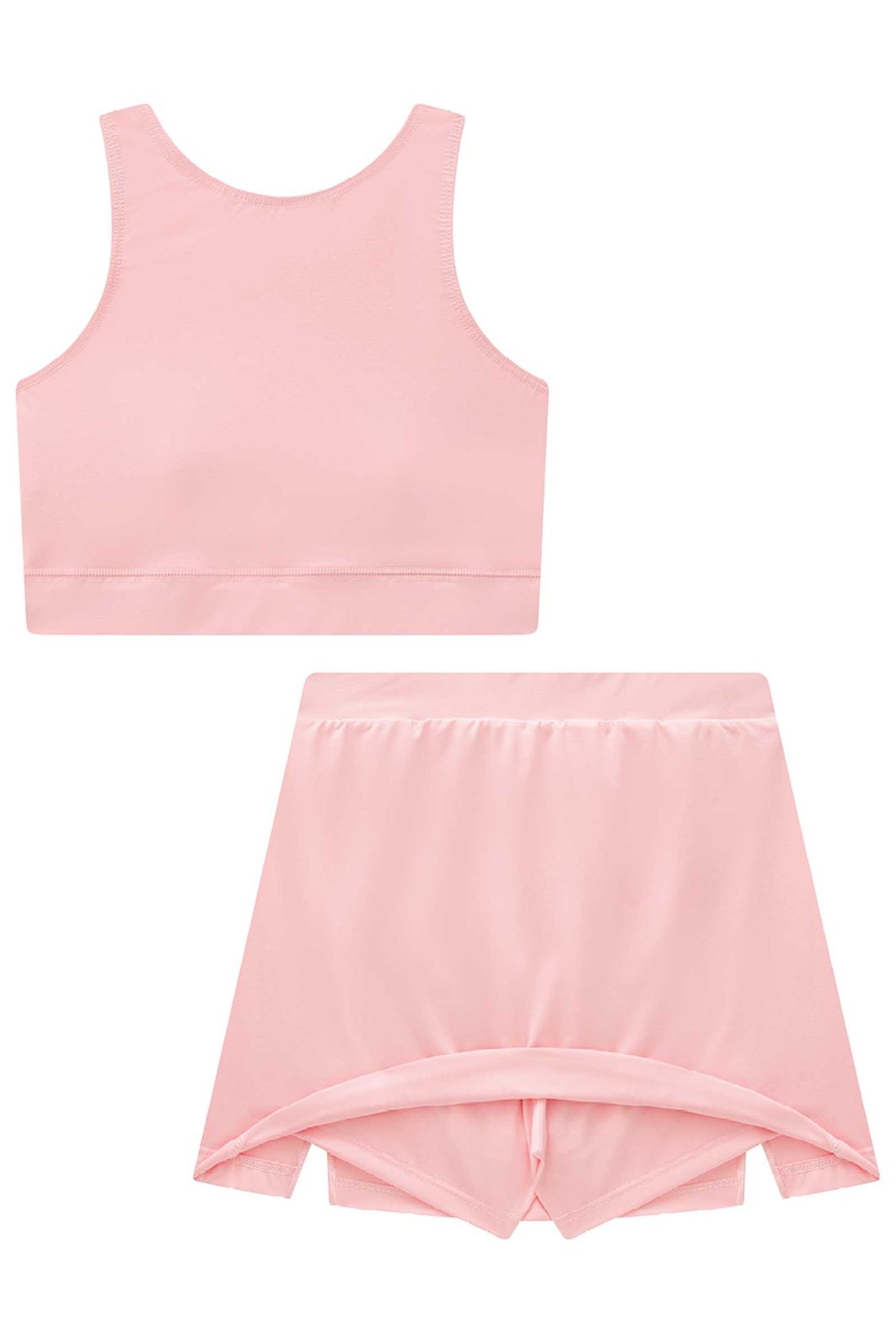 Conjunto de top e saia com shorts embutido em malha UV dry com proteção UV 50+ 96483 Lilimoon Teen Menina Conjunto de top e saia com shorts embutido em malha UV dry com proteção UV 50+ 96483 Lilimoon Teen Menina