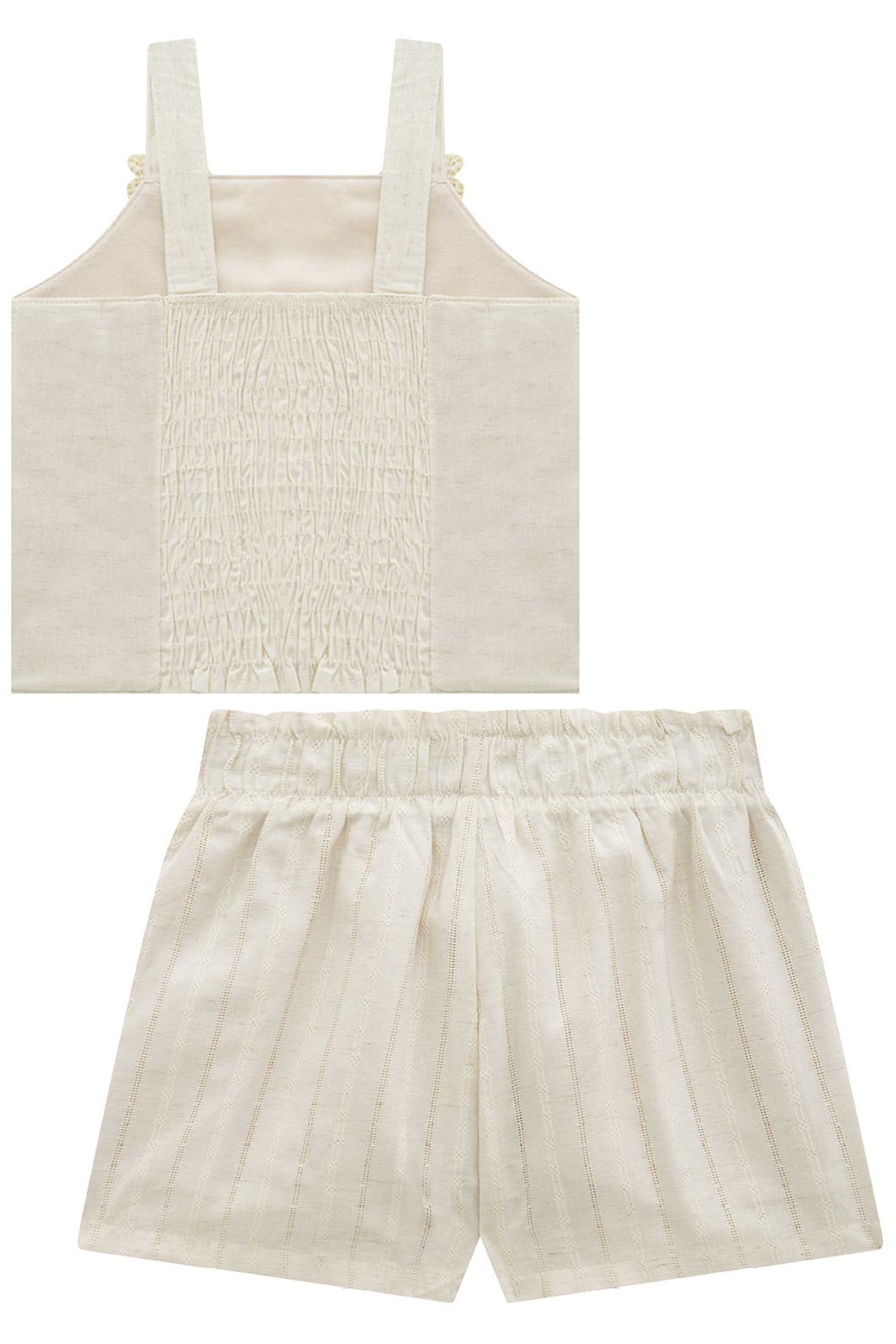 Conjunto de blusa em linho deluxe e shorts em blend de linho bordado 96497 Infanti Infantil Menina Conjunto de blusa em linho deluxe e shorts em blend de linho bordado 96497 Infanti Infantil Menina