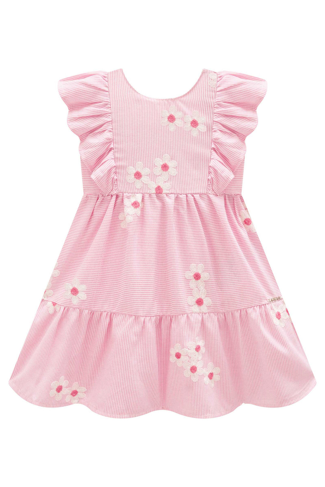 Vestido em tricoline bordado flores 98389 Infanti Bebê Menina Vestido em tricoline bordado flores 98389 Infanti Bebê Menina
