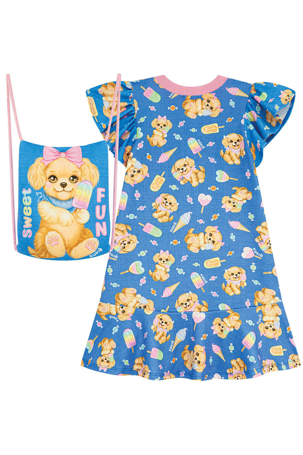 Vestido em molecotton (acompanha mochila) 96694 Kukiê Infantil Menina Vestido em molecotton (acompanha mochila) 96694 Kukiê Infantil Menina