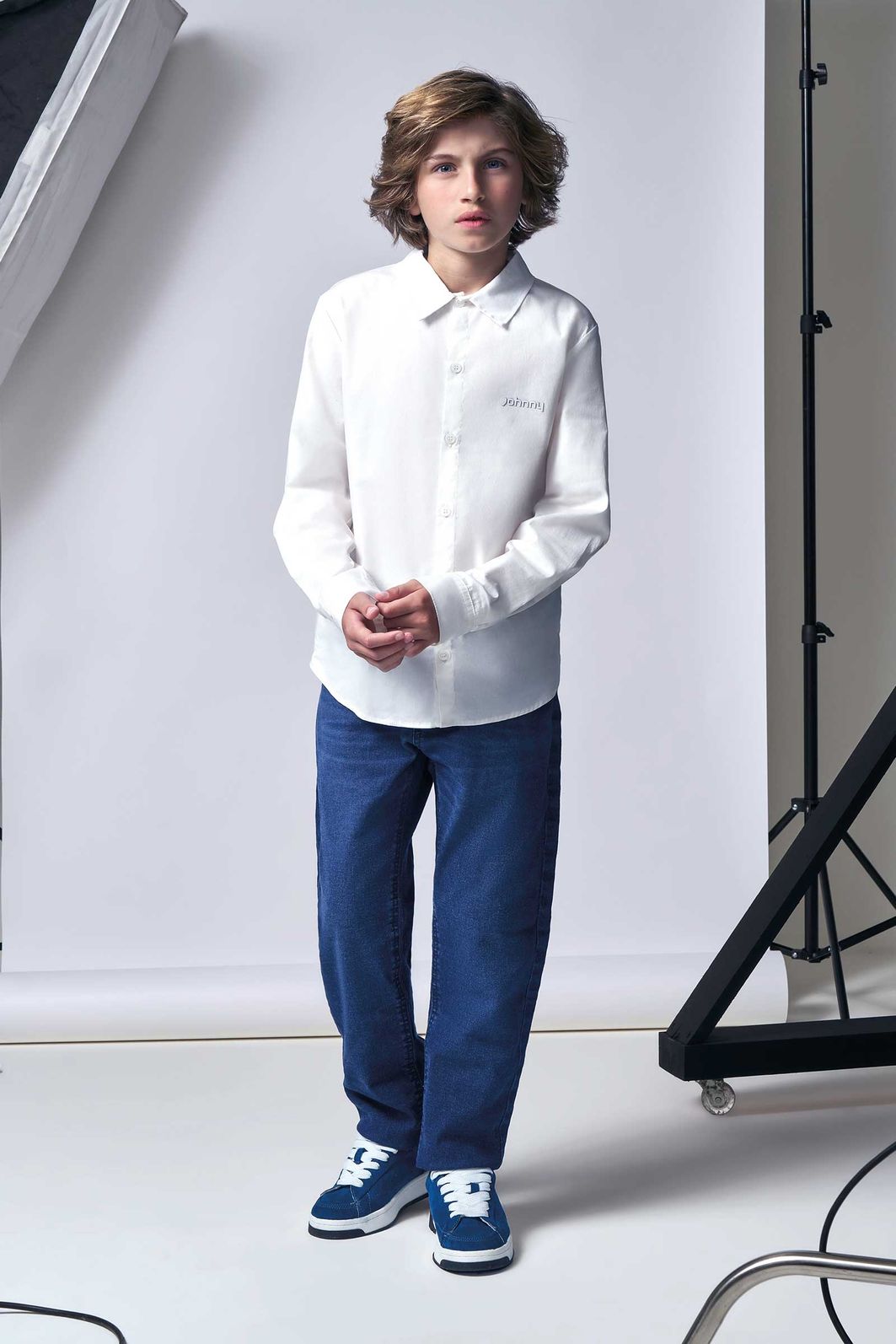 Camisa em tricoline mônaco com elastano 96047 Johnny Fox Teen Menino Camisa em tricoline mônaco com elastano 96047 Johnny Fox Teen Menino