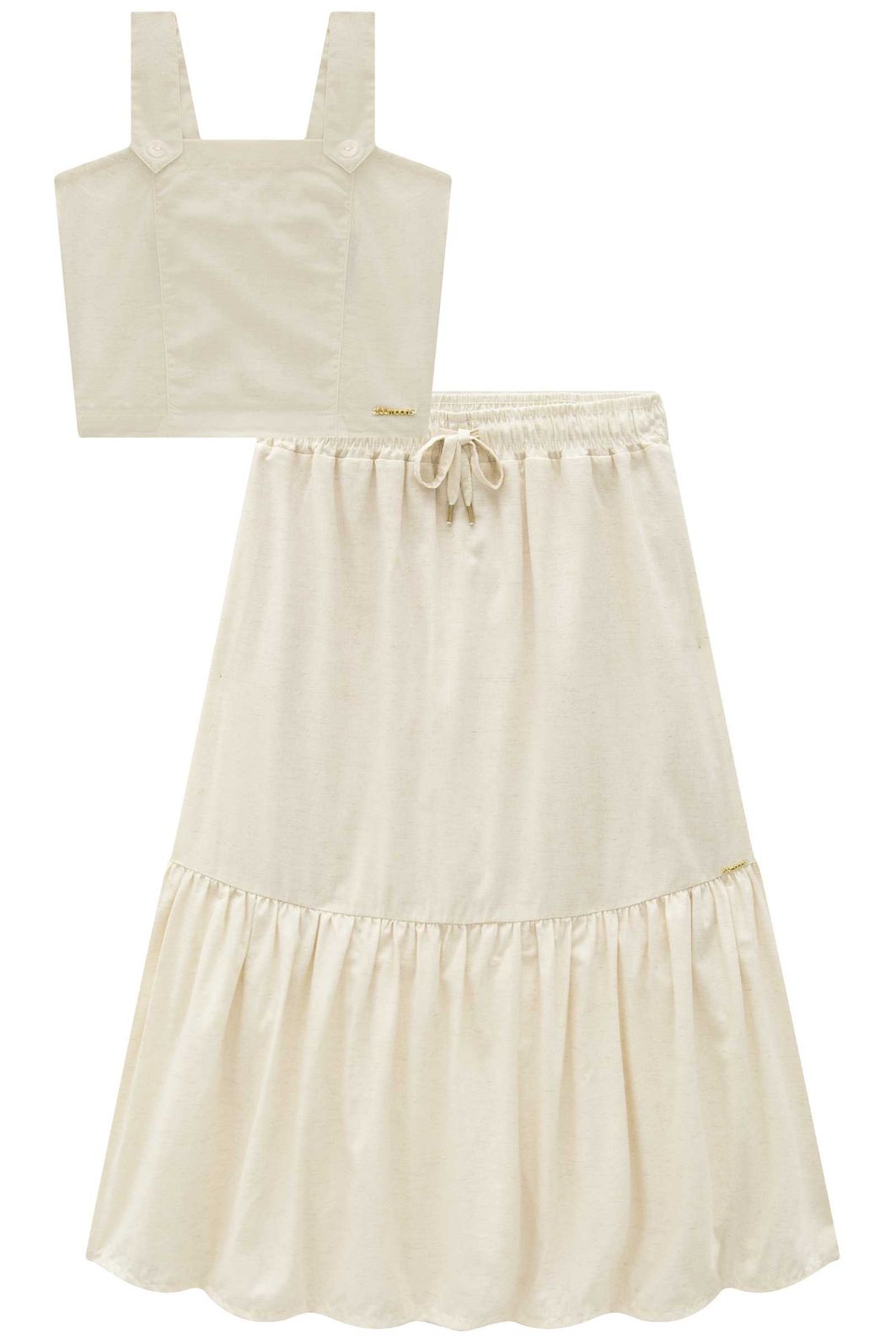 Conjunto de top e saia midi em linho deluxe 95513 Lilimoon Teen Menina Conjunto de top e saia midi em linho deluxe 95513 Lilimoon Teen Menina