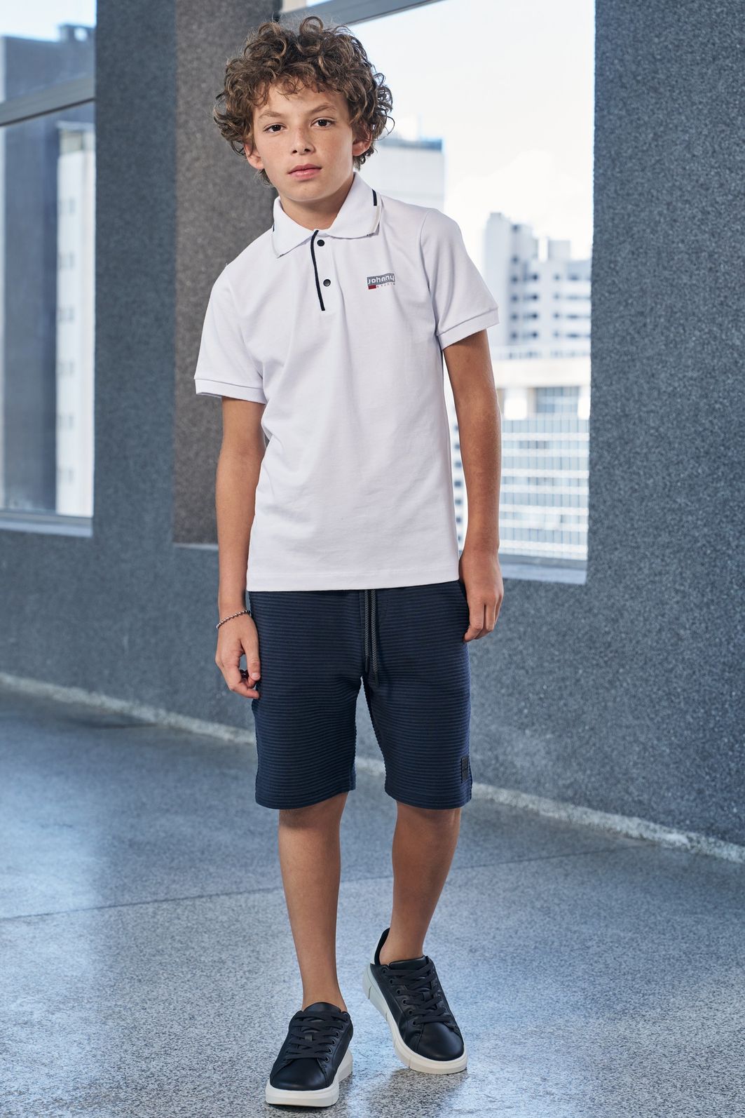 Camisa polo em piquet com elastano 97859 Johnny Fox Teen Menino Camisa polo em piquet com elastano 97859 Johnny Fox Teen Menino
