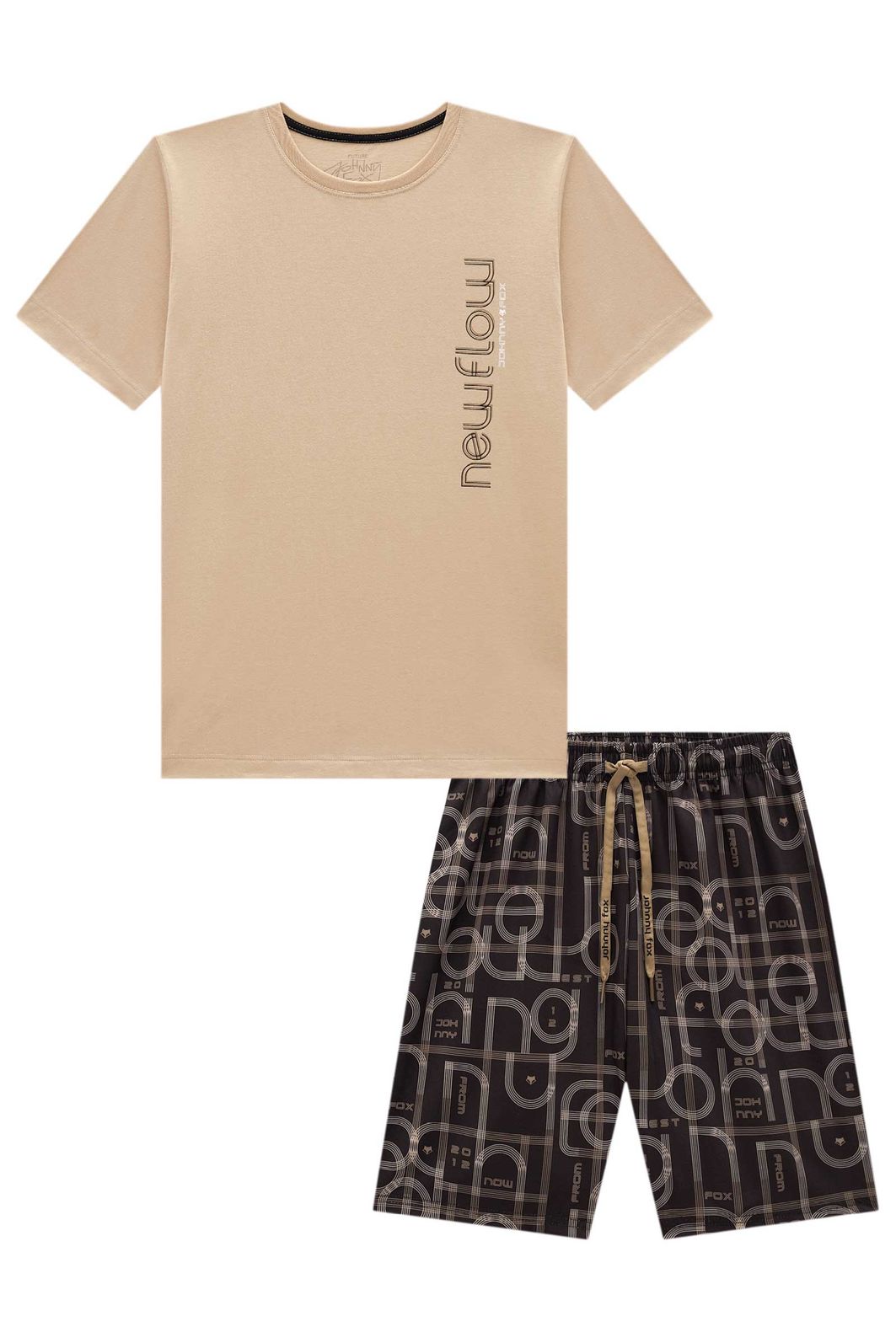 Conjunto de camiseta em meia malha e bermuda em nylon ergonomic com elastano 96841 Johnny Fox Teen Menino Conjunto de camiseta em meia malha e bermuda em nylon ergonomic com elastano 96841 Johnny Fox Teen Menino