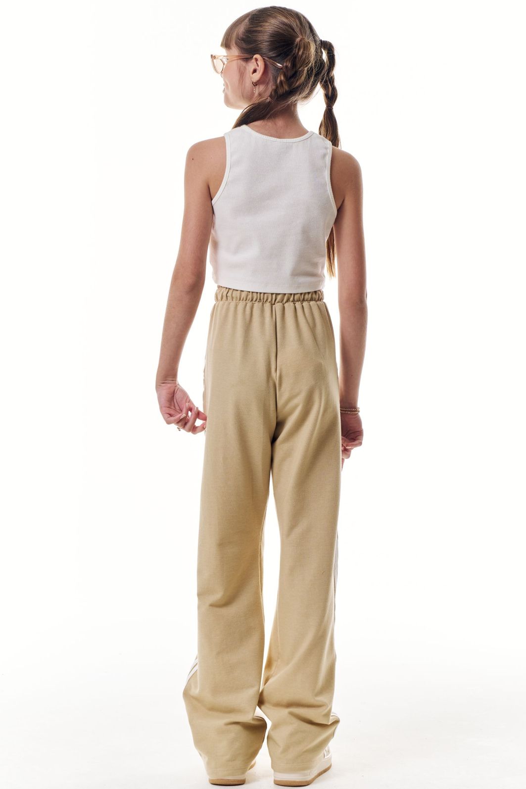Conjunto de regata em canelado liz e calça wide leg em cotton jeans 95958 Vic Teen Menina Conjunto de regata em canelado liz e calça wide leg em cotton jeans 95958 Vic Teen Menina