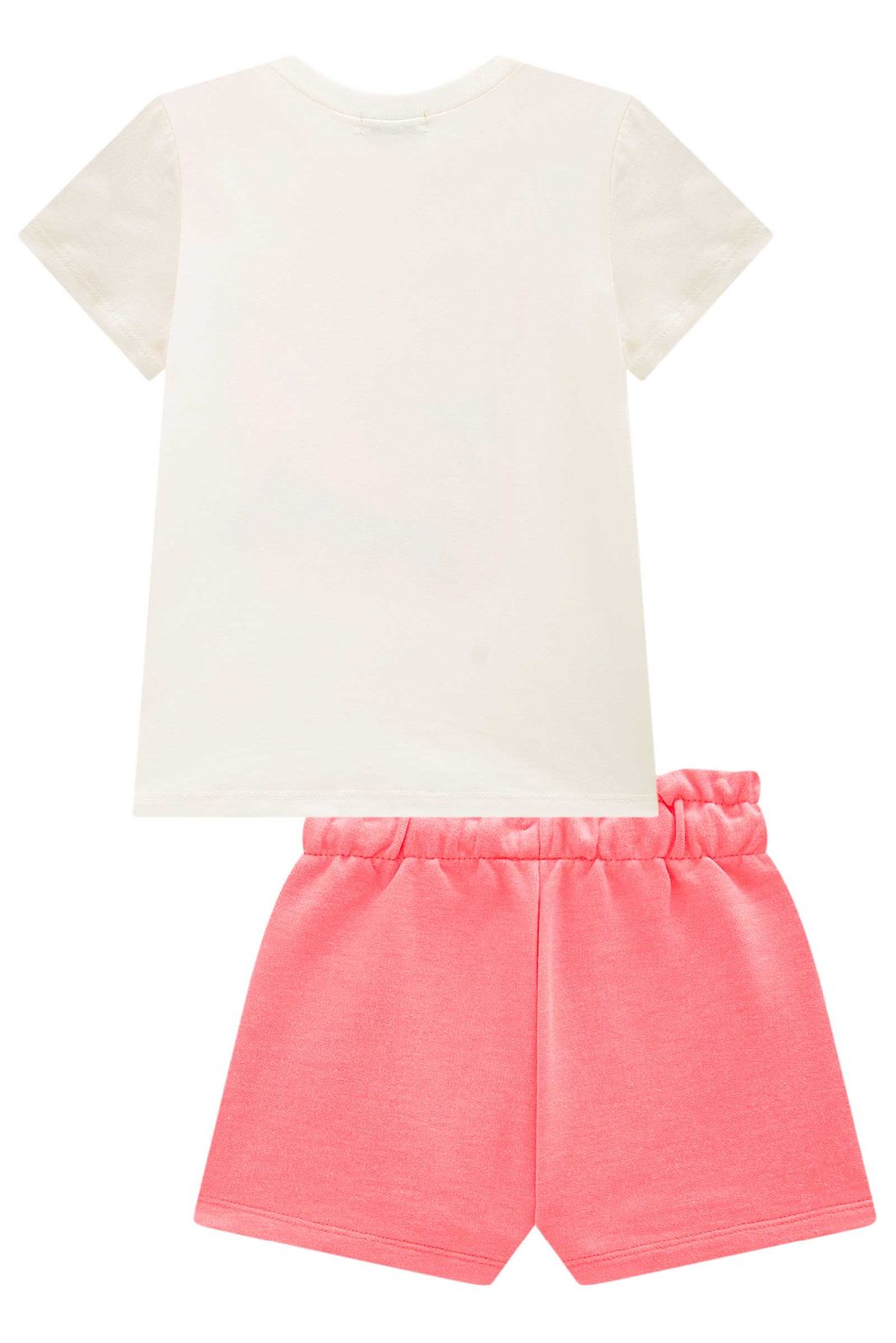 Conjunto de blusa em meia malha e shorts em moletom sem pelúcia 95558 Infanti Infantil Menina