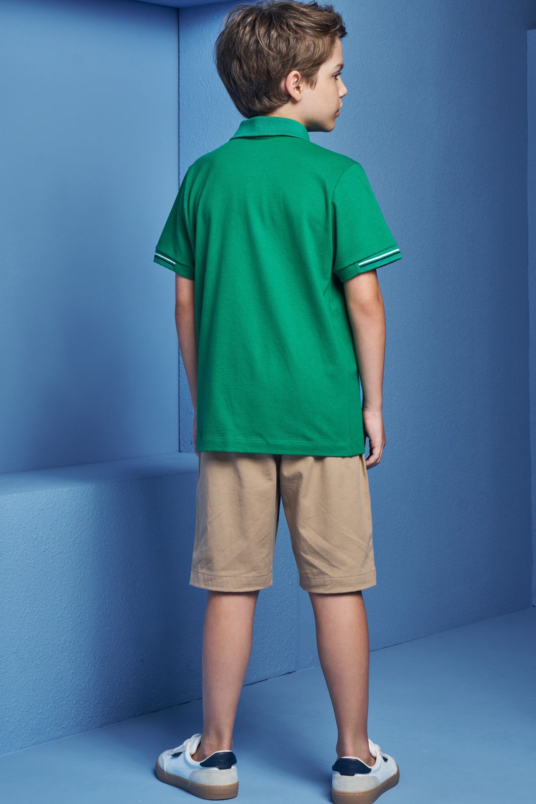 Conjunto de camisa polo em piquet com elastano e bermuda em sarja girassol com elastano 98974 Johnny Fox Teen Menino Conjunto de camisa polo em piquet com elastano e bermuda em sarja girassol com elastano 98974 Johnny Fox Teen Menino