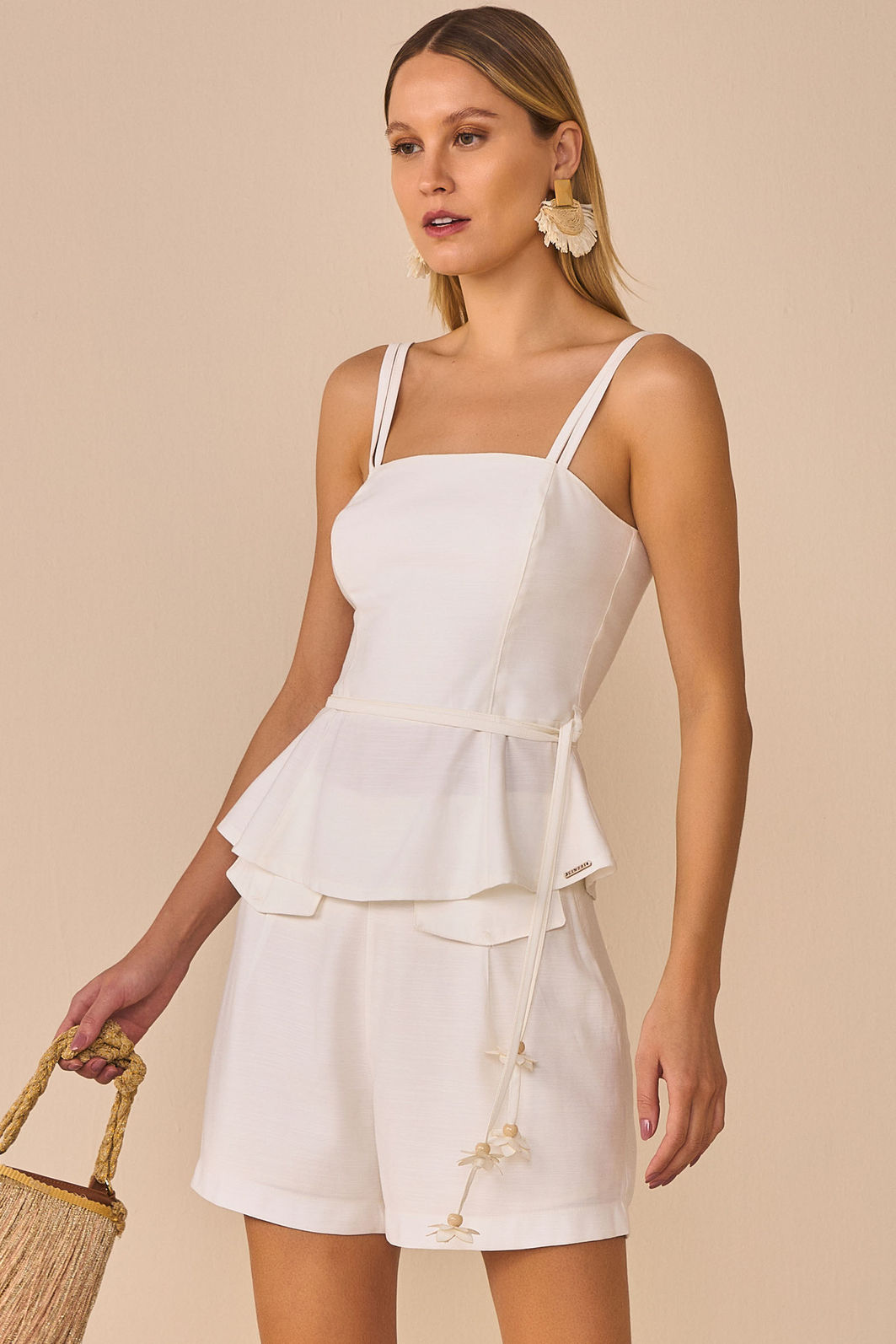 Blusa de alça em blend de viscose 97230 Linzzi Blusa de alça em blend de viscose 97230 Linzzi
