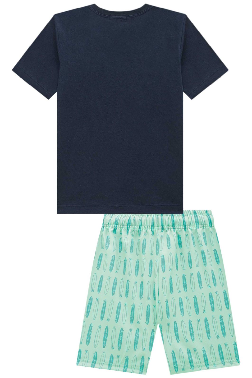 Conjunto de camiseta em meia malha e bermuda em nylon ergonomic com elastano 96132 LucBoo Infantil Menino Conjunto de camiseta em meia malha e bermuda em nylon ergonomic com elastano 96132 LucBoo Infantil Menino