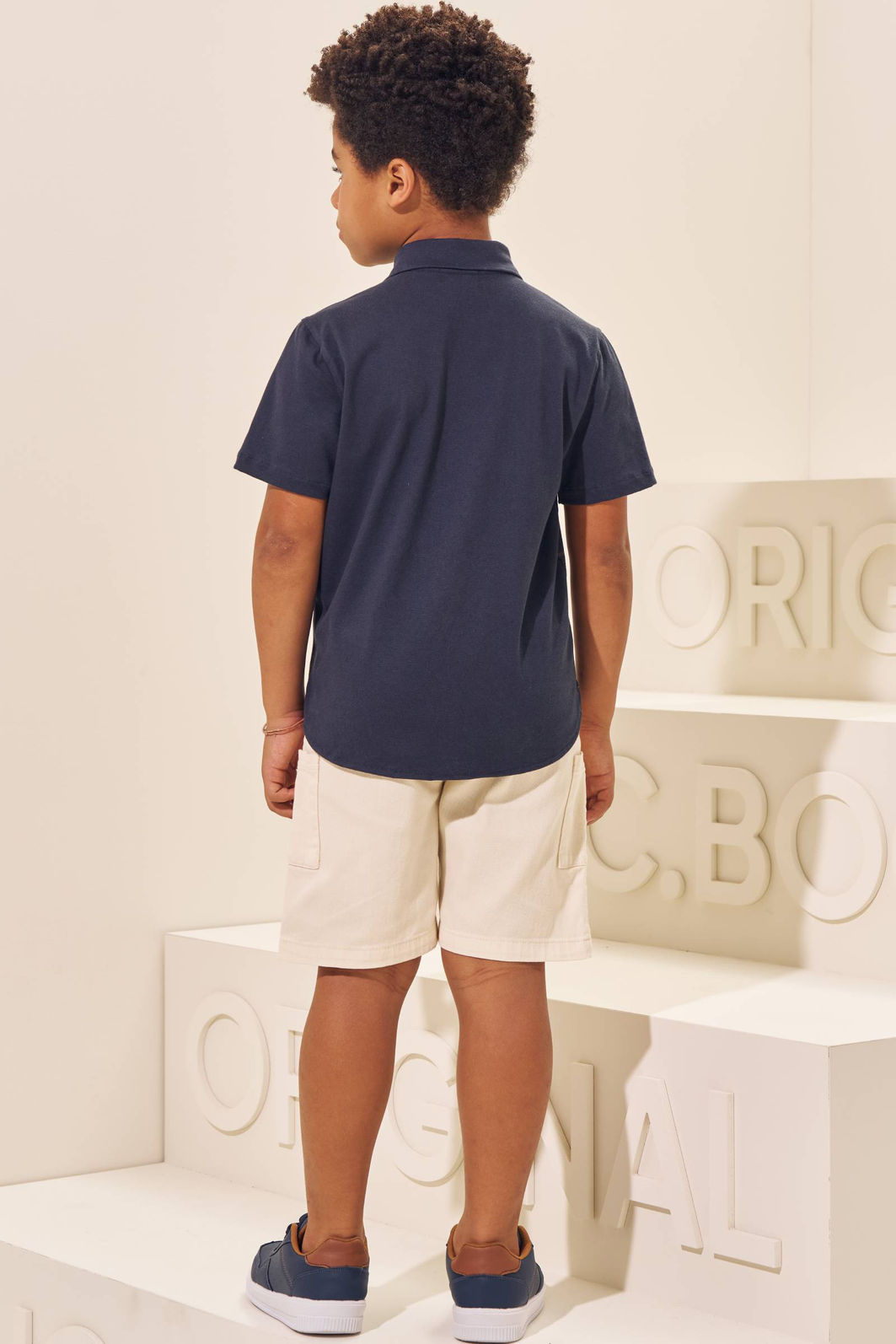 Conjunto de camisa em piquet com elastano e bermuda em sarja com elastano 97052 LucBoo Infantil Menino Conjunto de camisa em piquet com elastano e bermuda em sarja com elastano 97052 LucBoo Infantil Menino