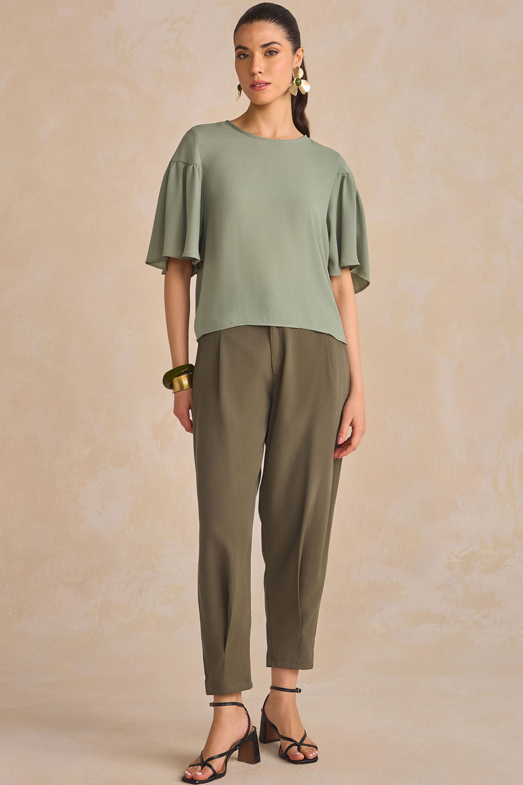 Blusa em chiffon creponado 90976 Linzzi Blusa em chiffon creponado 90976 Linzzi