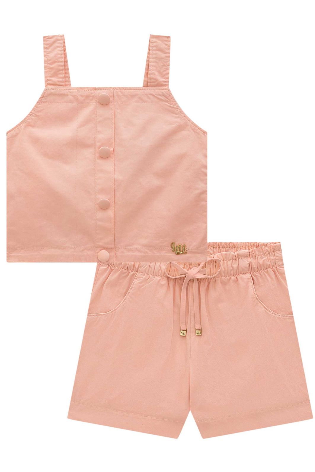 Conjunto de top e shorts em sarja com elastano 99317 Lilimoon Teen Menina