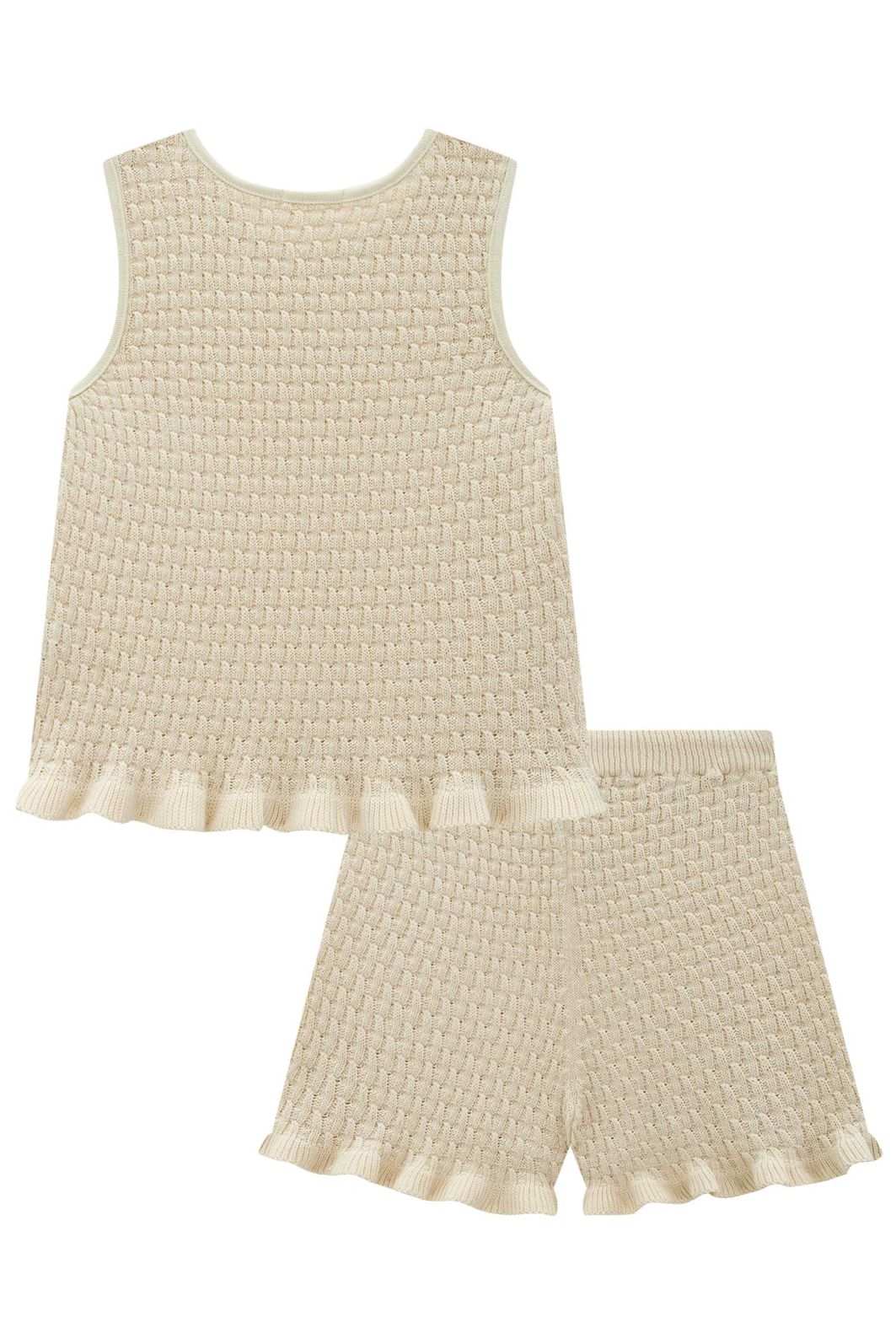 Conjunto de blusa e shorts em tricot 100% algodão 97551 Infanti Infantil Menina