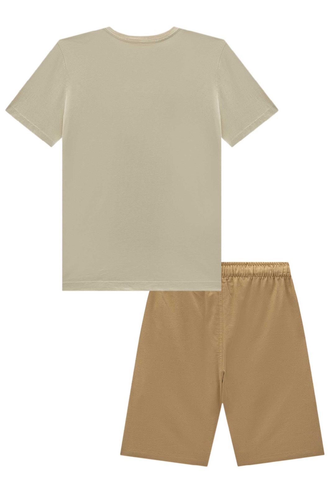 Conjunto de camiseta em meia malha e bermuda em sarja strech com elastano 93017 Johnny Fox Teen Menino Conjunto de camiseta em meia malha e bermuda em sarja strech com elastano 93017 Johnny Fox Teen Menino